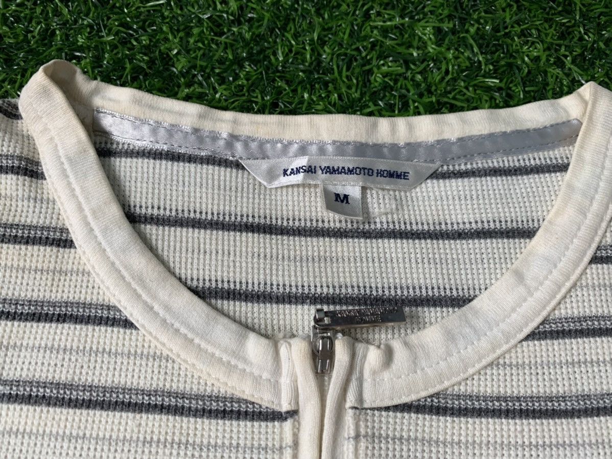 Japanese Brand Kansai Yamamoto Homme Striped Tee Zip Closure Size US S / EU 44-46 / 1 - 3 Thumbnail