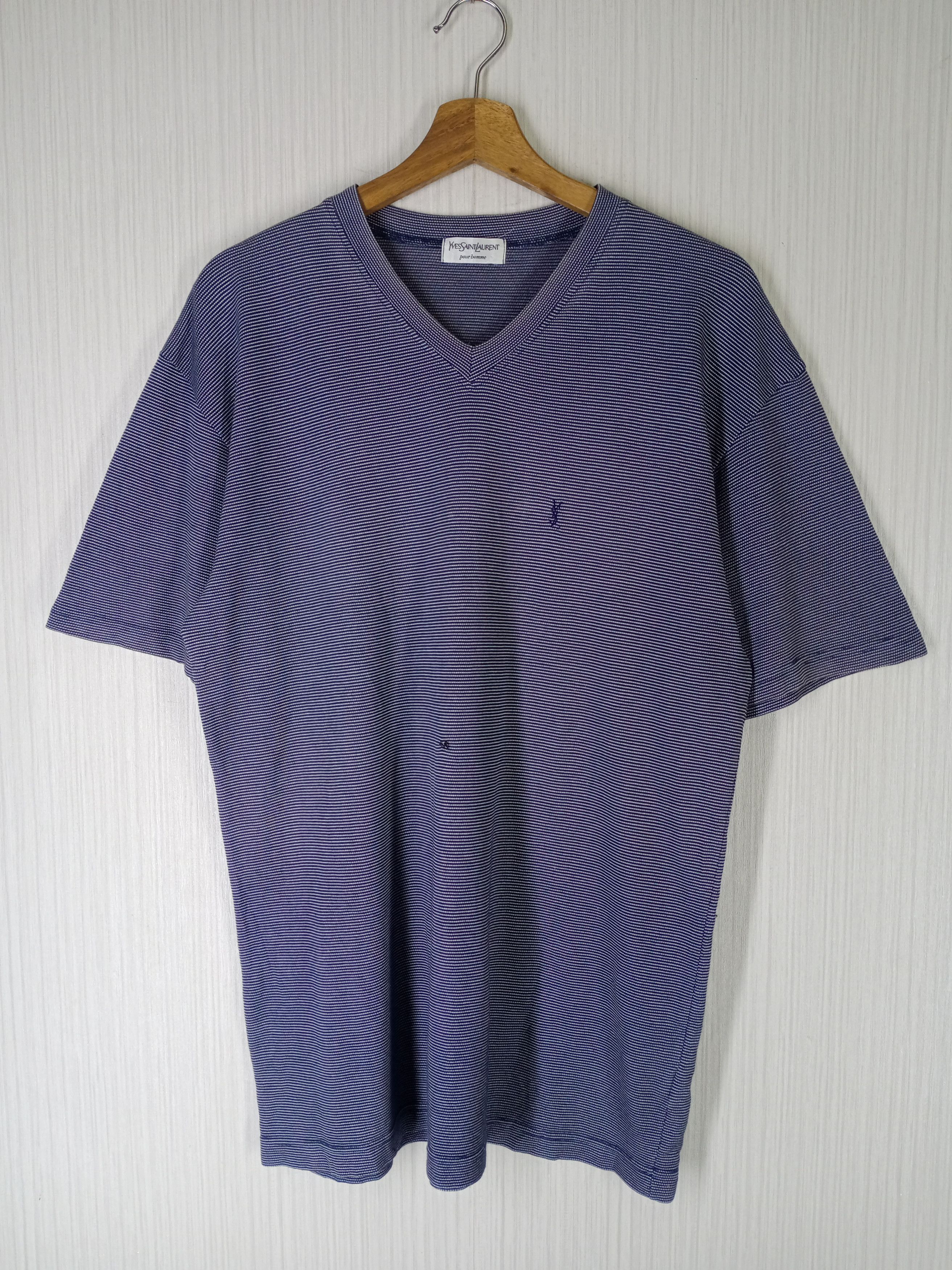 Vintage × Yves Saint Laurent Rare Vintage Striped Yves Saint Laurent YSL Tshirt Size US L / EU 52-54 / 3 - 2 Thumbnail