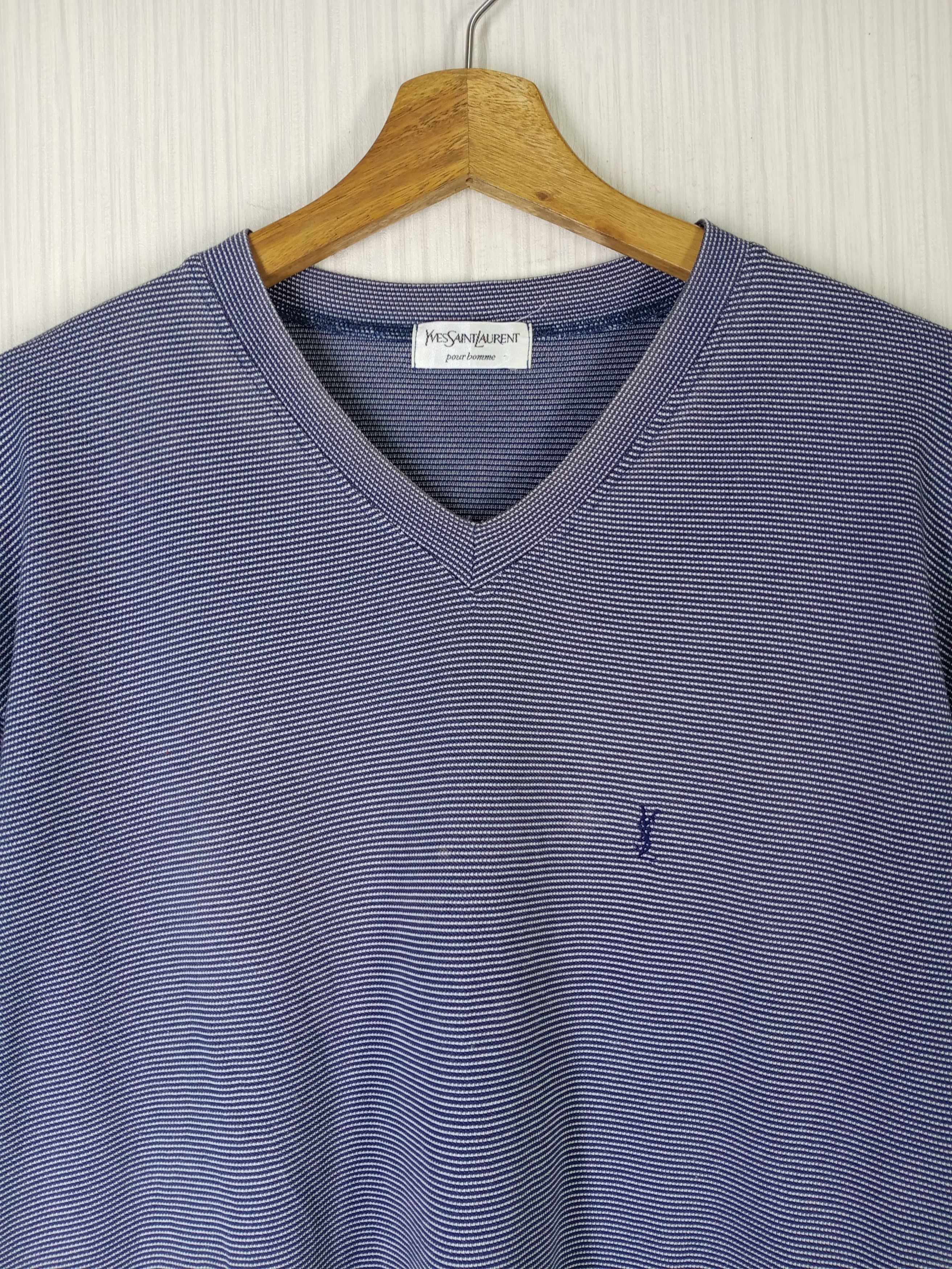 Vintage × Yves Saint Laurent Rare Vintage Striped Yves Saint Laurent YSL Tshirt Size US L / EU 52-54 / 3 - 3 Thumbnail