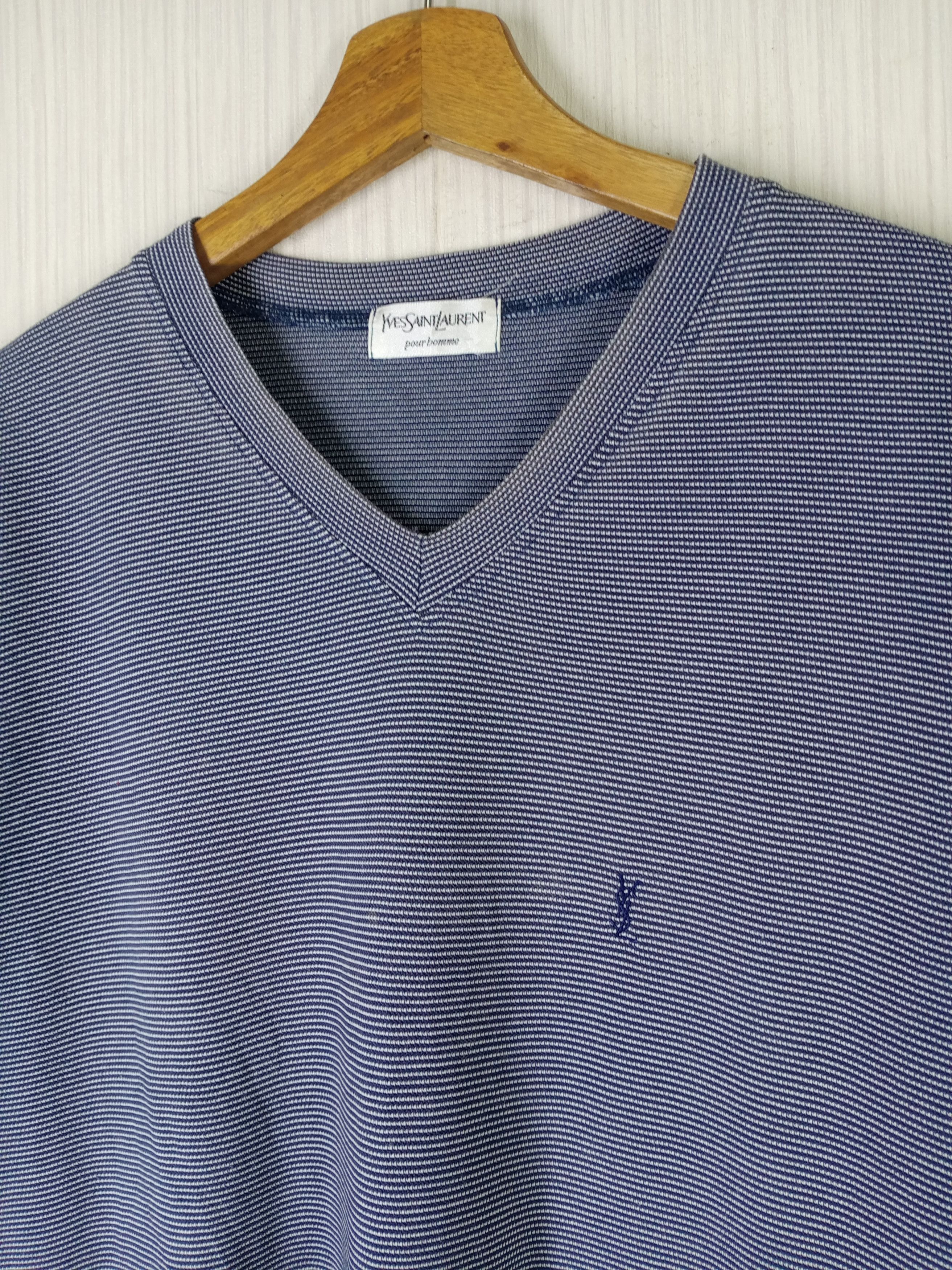 Vintage × Yves Saint Laurent Rare Vintage Striped Yves Saint Laurent YSL Tshirt Size US L / EU 52-54 / 3 - 1 Thumbnail