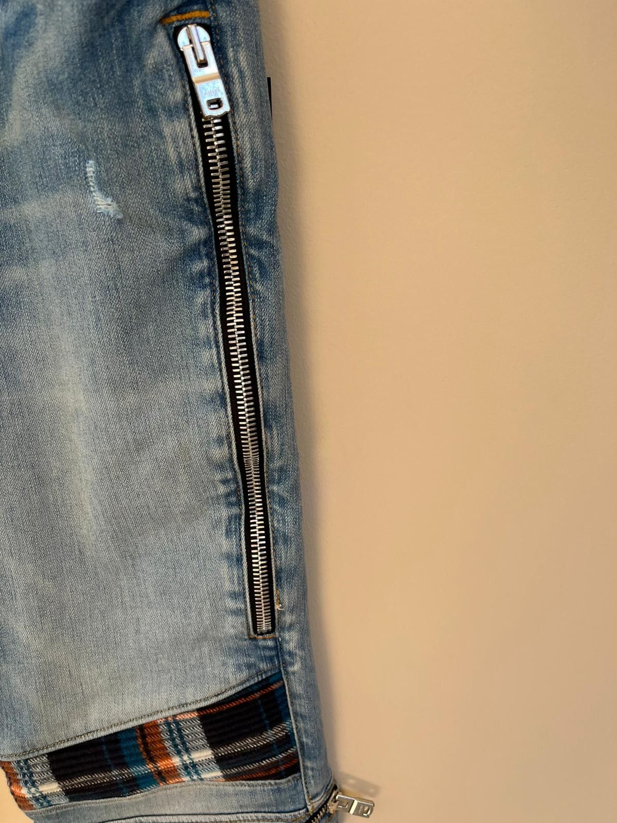 Amiri MX2 Plaid Denim in Clay Indigo Size US 36 / EU 52 - 13 Thumbnail
