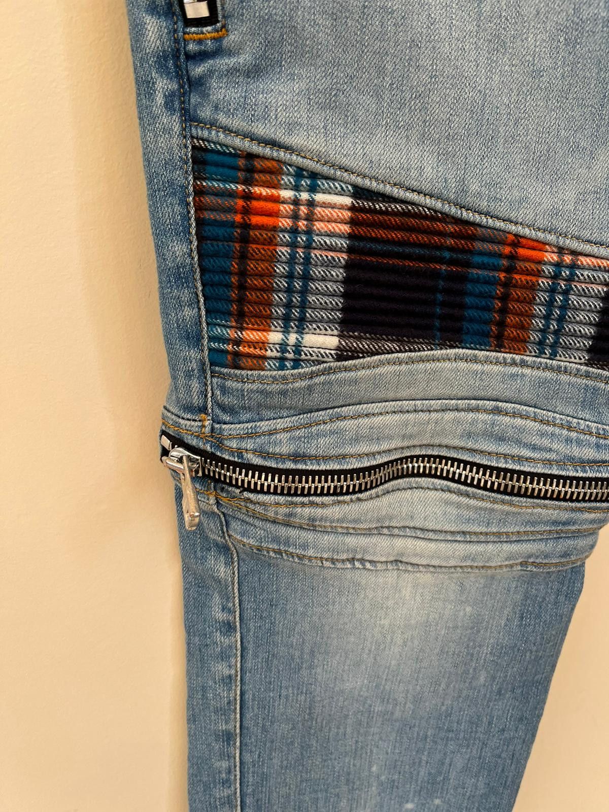 Amiri MX2 Plaid Denim in Clay Indigo Size US 36 / EU 52 - 6 Thumbnail