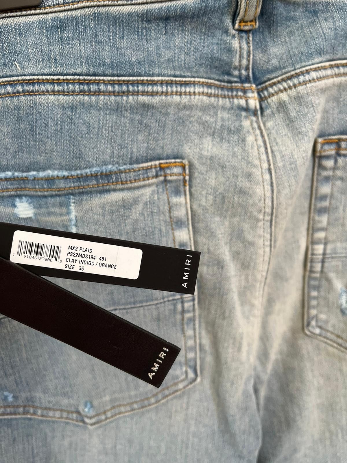 Amiri MX2 Plaid Denim in Clay Indigo Size US 36 / EU 52 - 17 Thumbnail