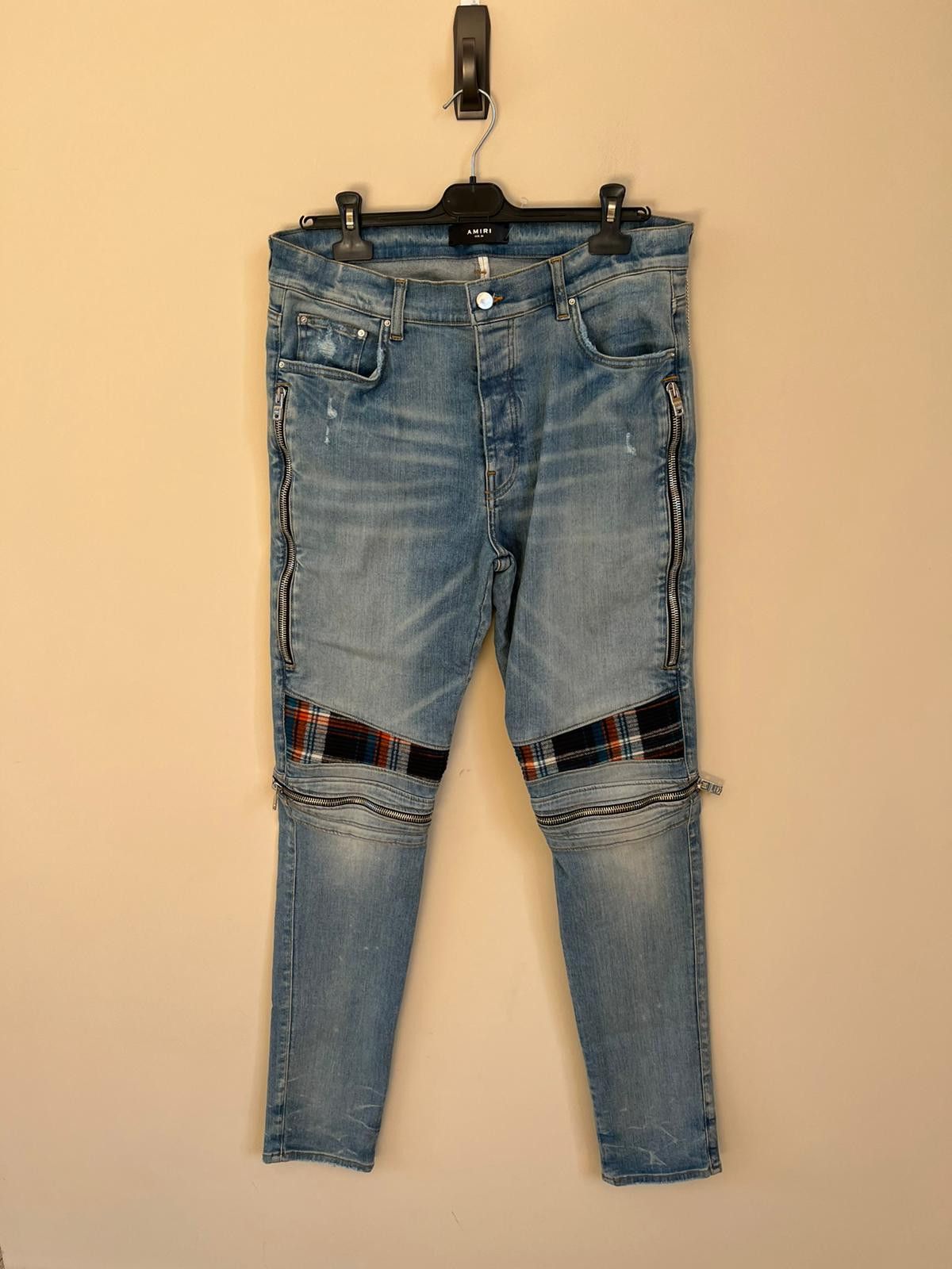 Amiri MX2 Plaid Denim in Clay Indigo Size US 36 / EU 52 - 10 Thumbnail