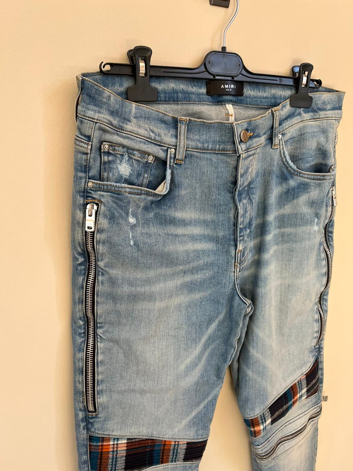 Amiri MX2 Plaid Denim in Clay Indigo Size US 36 / EU 52 - 9 Thumbnail