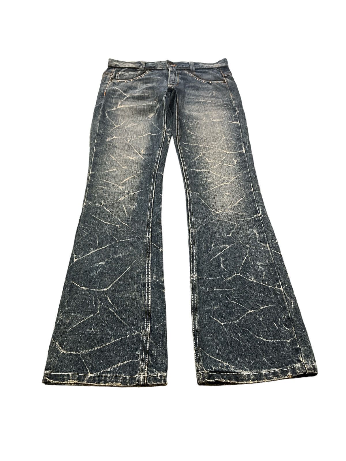 Japanese Brand FLARED💥BEACH SOUND DISTRESSED DENIM PANT Size US 30 / EU 46 - 2 Thumbnail