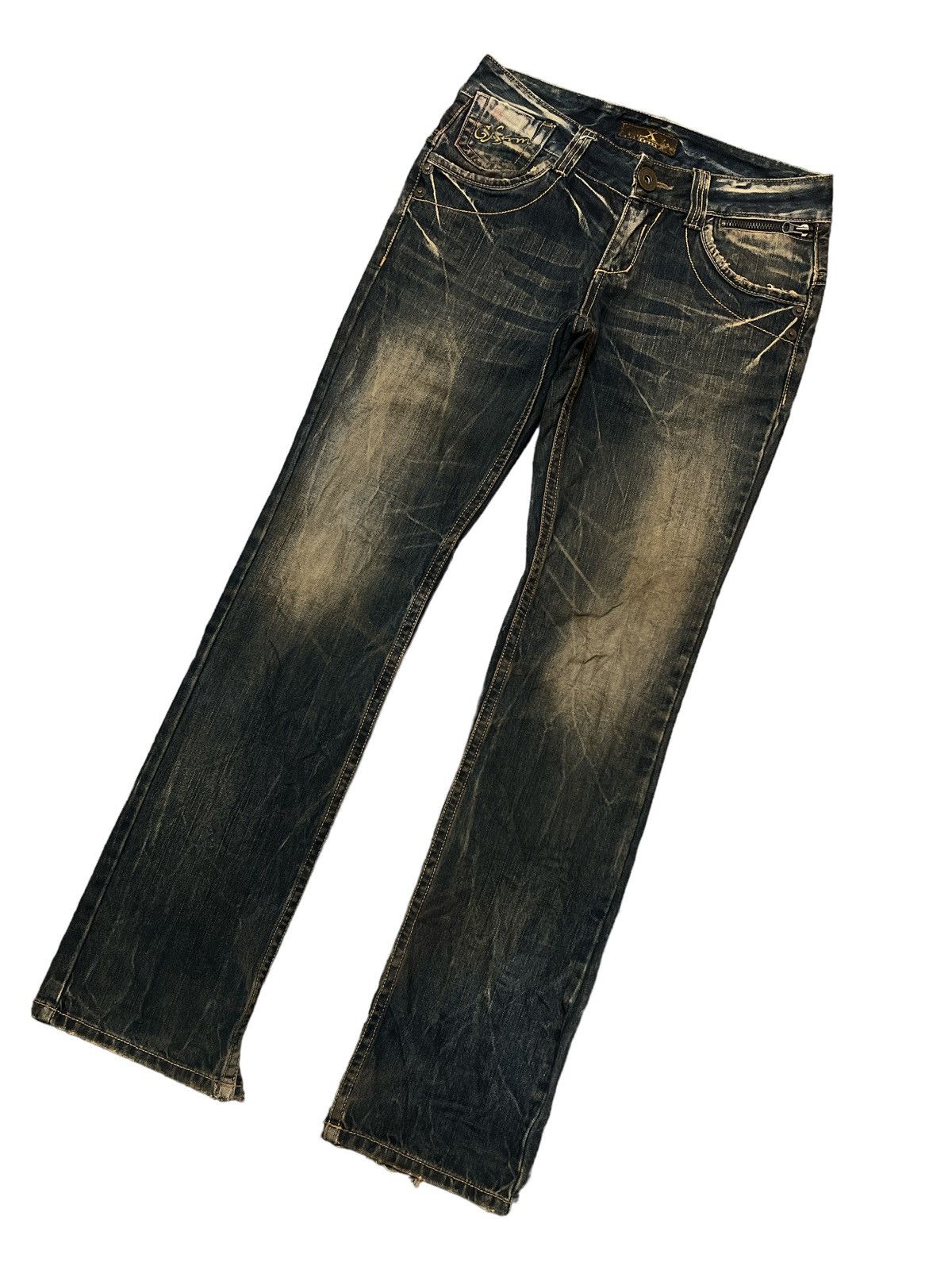 Japanese Brand RUSTY🔥XFIRM DISTRESSED DENIM PANT Size US 30 / EU 46 - 4 Thumbnail