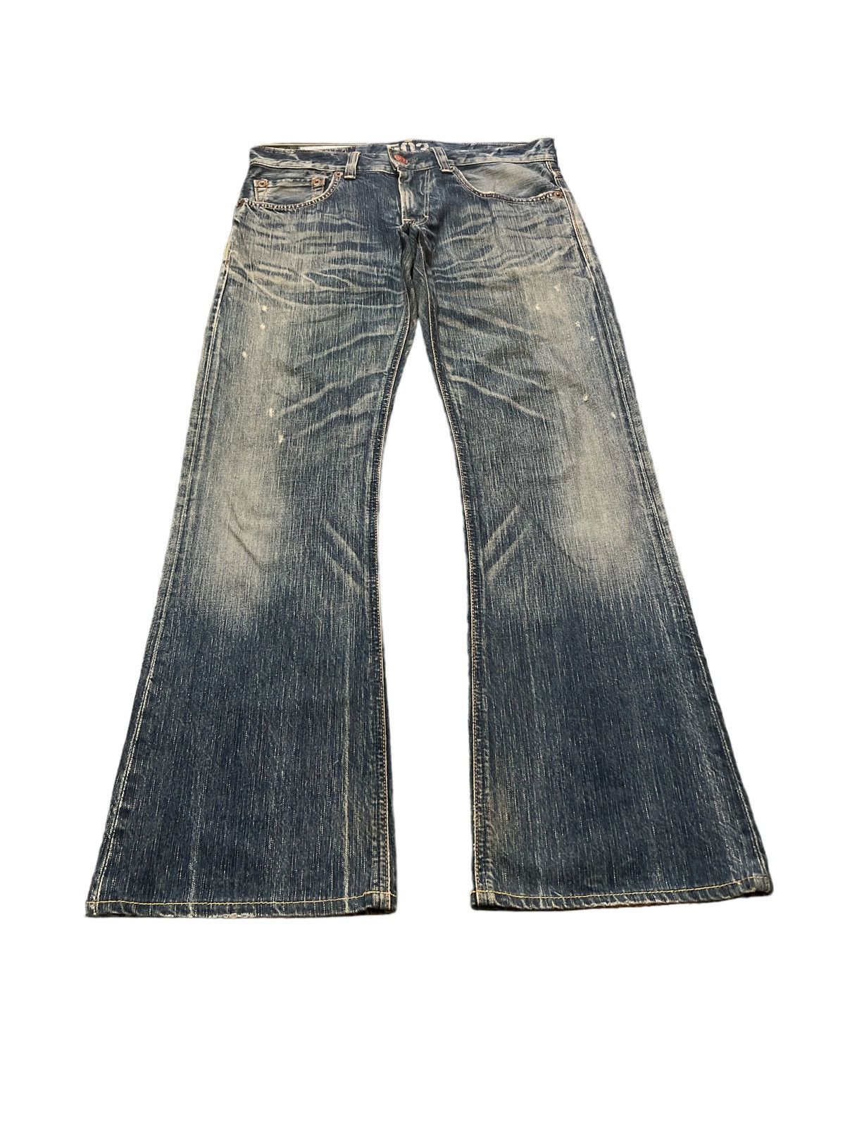 Japanese Brand FLARED💥EDWIN 503 DISTRESSED DENIM PANT Size US 30 / EU 46 - 2 Thumbnail