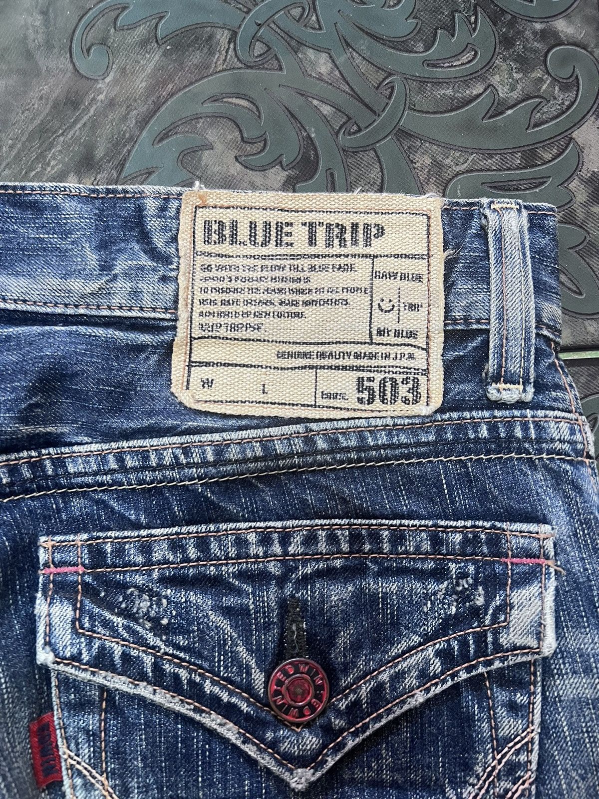 Japanese Brand FLARED💥EDWIN 503 DISTRESSED DENIM PANT Size US 30 / EU 46 - 7 Thumbnail