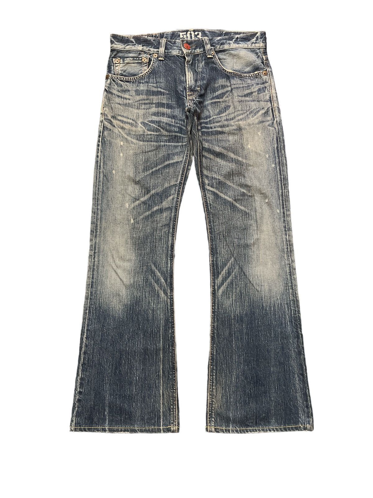Japanese Brand FLARED💥EDWIN 503 DISTRESSED DENIM PANT Size US 30 / EU 46 - 1 Thumbnail