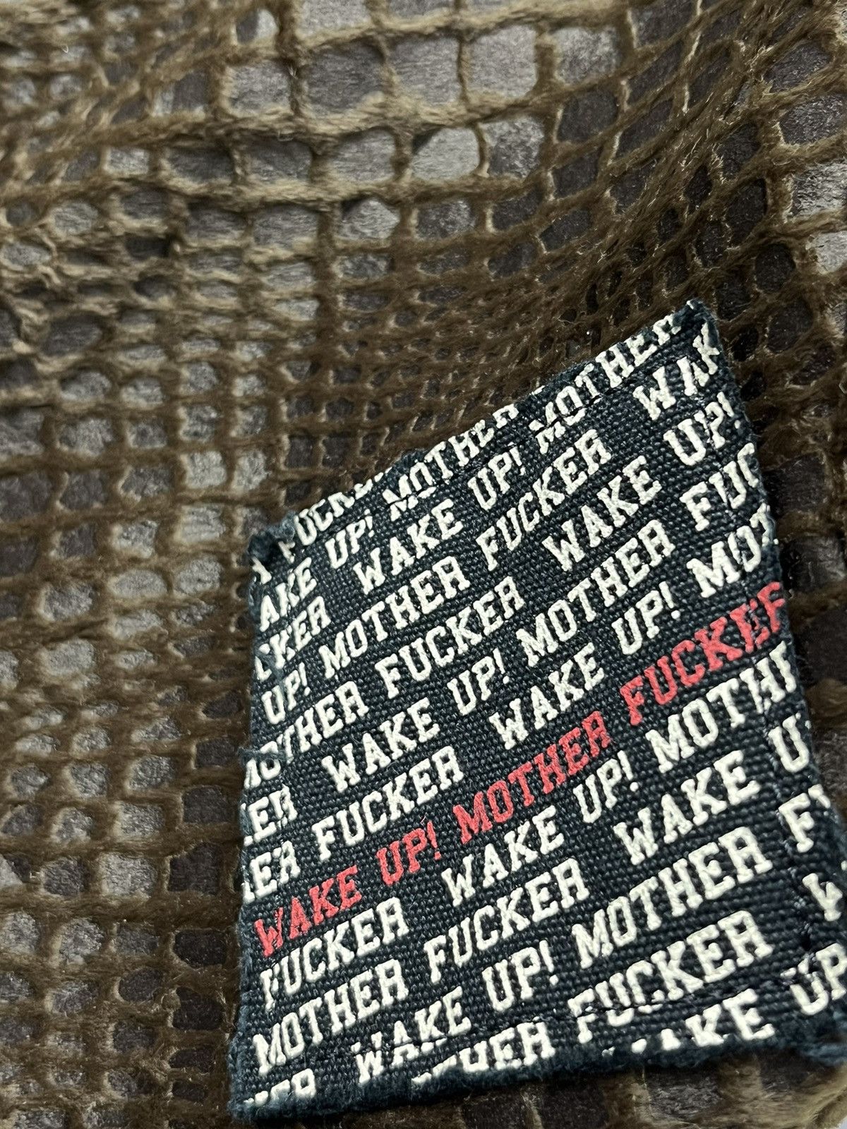 Fuck Art, Make Tees 14 FOURTEEN WAKE UP! MOTHER FUCKER Cotton Velvet Sling Bag Size ONE SIZE - 5 Thumbnail