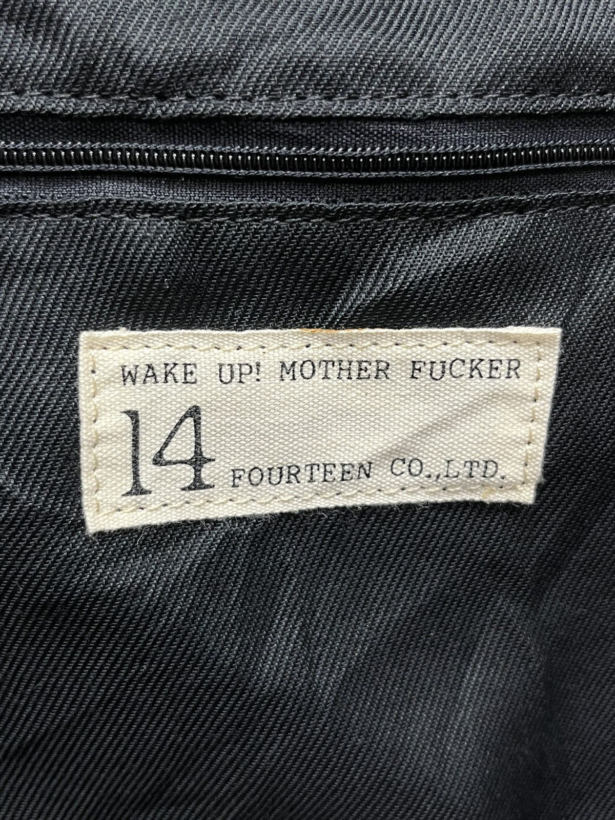 Fuck Art, Make Tees 14 FOURTEEN WAKE UP! MOTHER FUCKER Cotton Velvet Sling Bag Size ONE SIZE - 11 Thumbnail