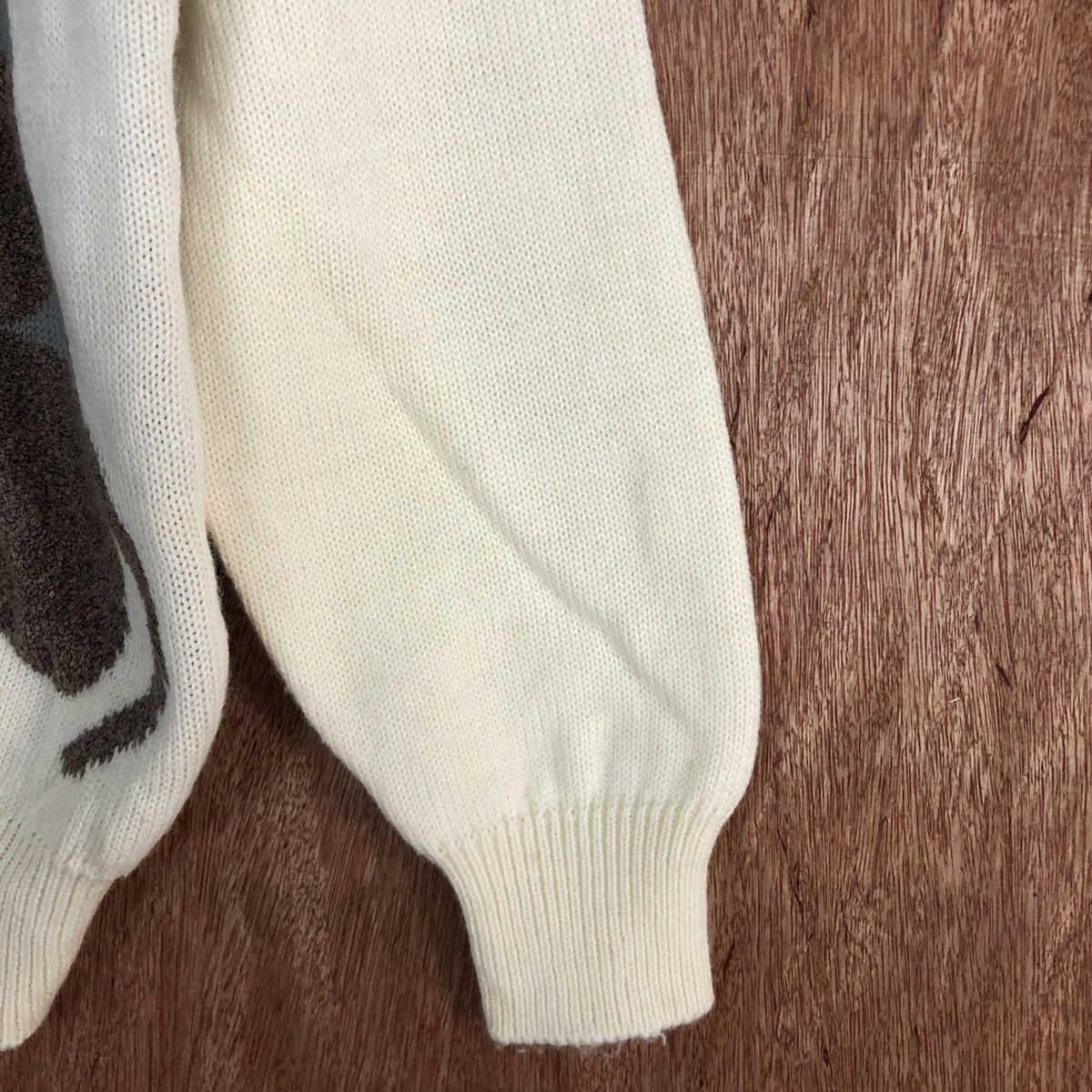 Vintage DL Erina Cream cat animal Aran Isles Knitwear #c727 Size M / US 6-8 / IT 42-44 - 4 Thumbnail
