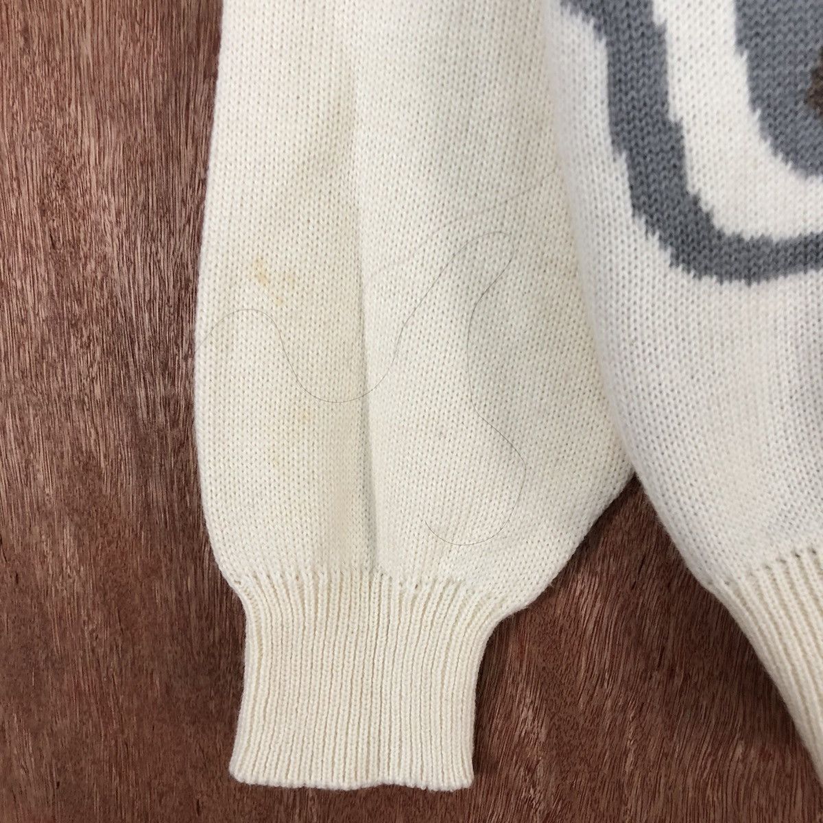 Vintage DL Erina Cream cat animal Aran Isles Knitwear #c727 Size M / US 6-8 / IT 42-44 - 6 Thumbnail