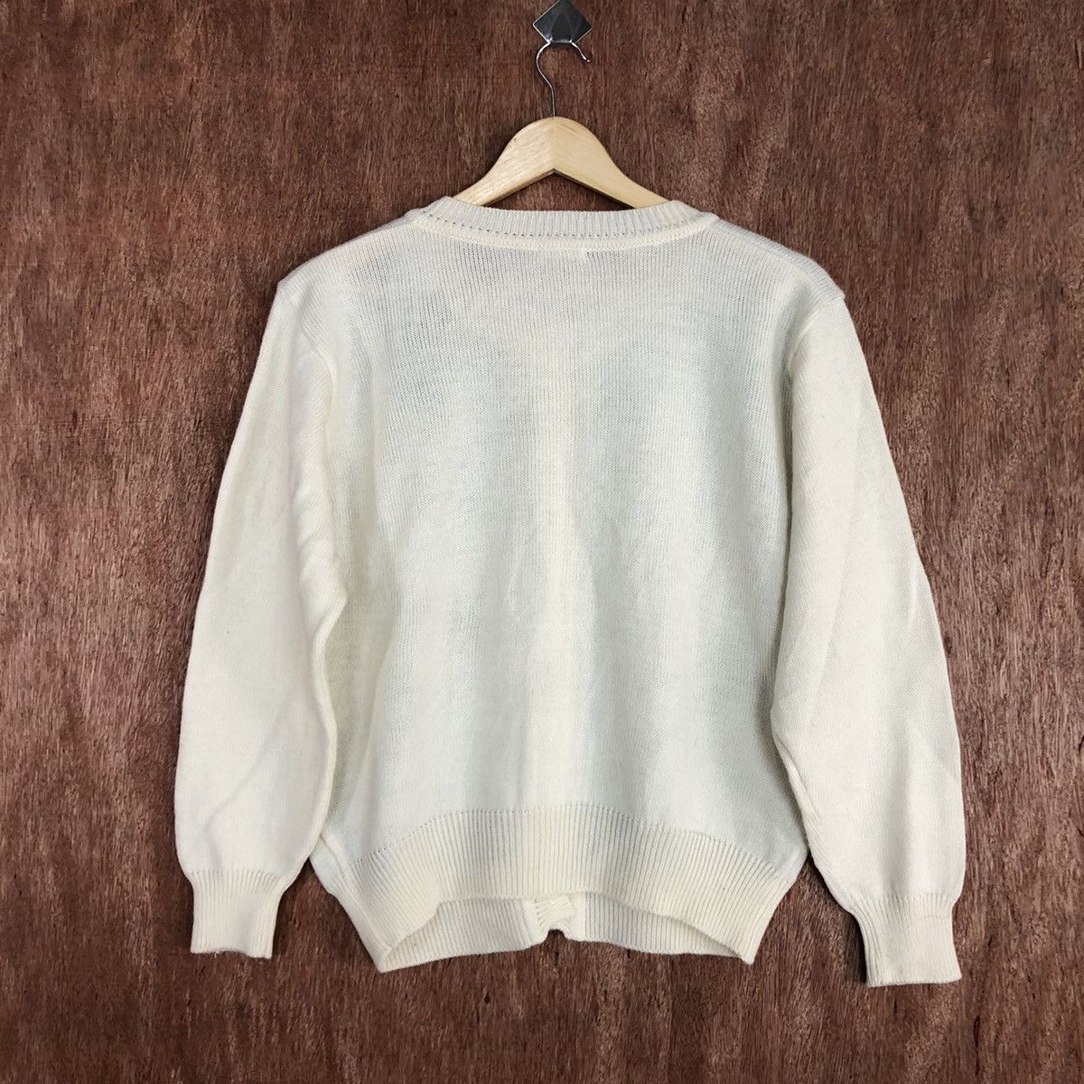Vintage DL Erina Cream cat animal Aran Isles Knitwear #c727 Size M / US 6-8 / IT 42-44 - 14 Thumbnail