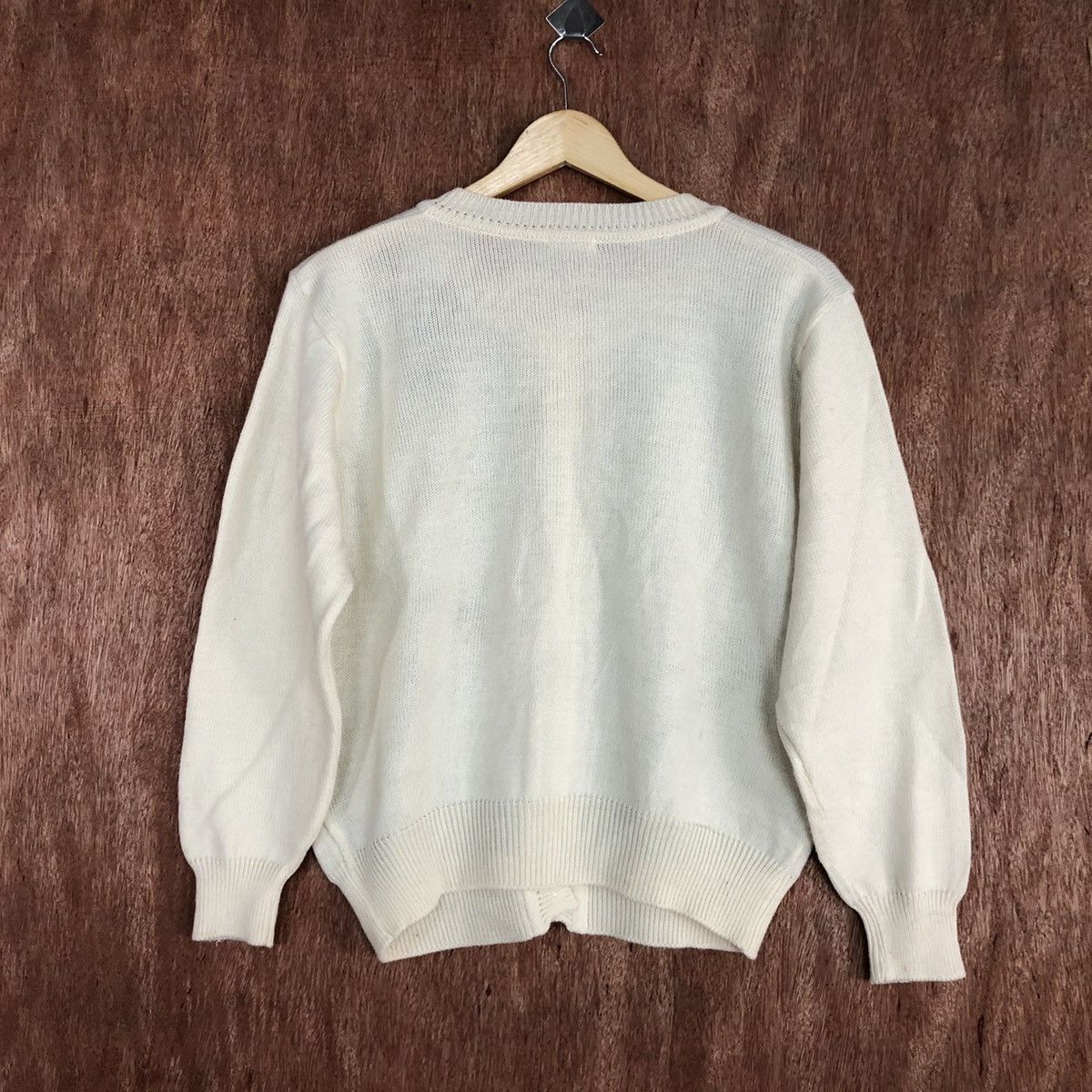 Vintage DL Erina Cream cat animal Aran Isles Knitwear #c727 Size M / US 6-8 / IT 42-44 - 12 Thumbnail