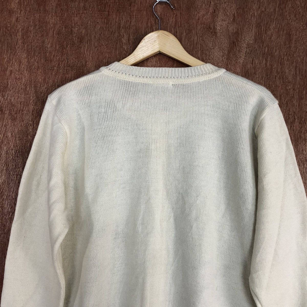 Vintage DL Erina Cream cat animal Aran Isles Knitwear #c727 Size M / US 6-8 / IT 42-44 - 13 Thumbnail