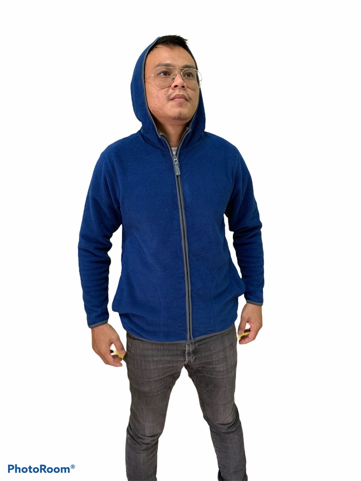image of Gap Fleece Light Jacket Zipper Hoodie in Blue, Men's (Size Small)