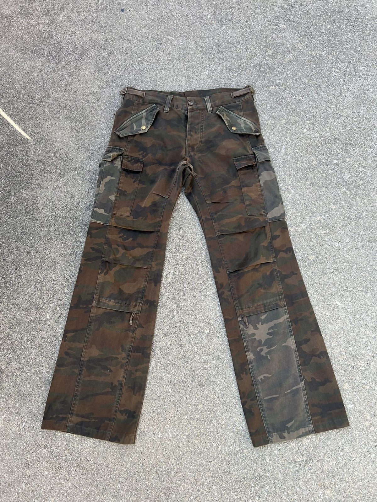 image of Modern Lovers Japan Multi Camo Wide Leg Cargo Trouser, Men's (Size 31)