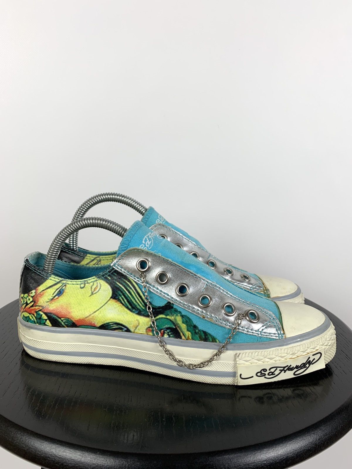 Christian Audigier Vintage Ed Hardy Women’s Low Top Y2K Sneakers Size US 5 / IT 35 - 2 Thumbnail