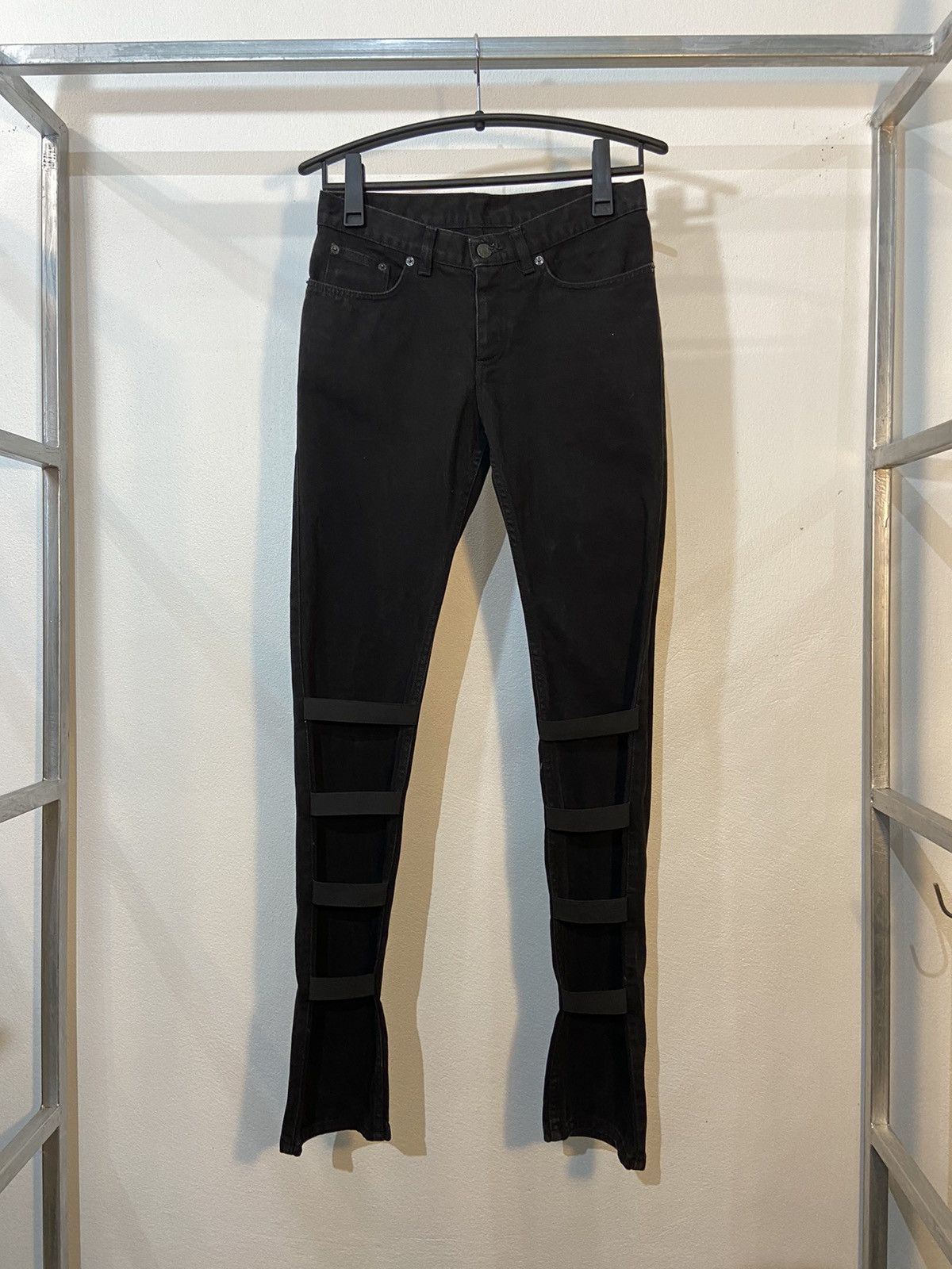 Helmut Lang Helmut Lang Elastic Tape Black Jeans Size US 30 / EU 46 - 1 Thumbnail