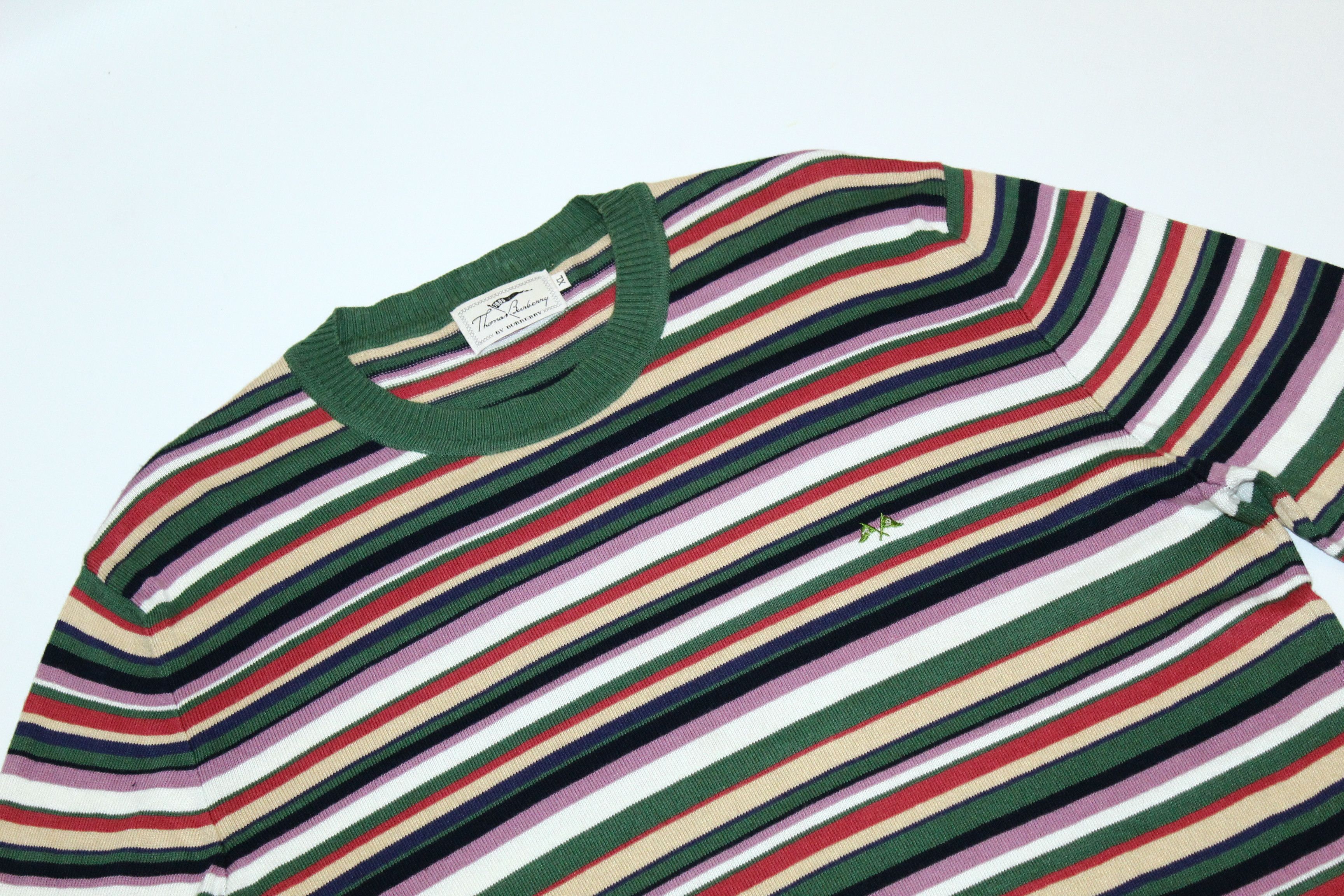 Burberry Vtg Thomas Burberry Colorful Stripes Modal Blend Sweater Size US XL / EU 56 / 4 - 3 Thumbnail