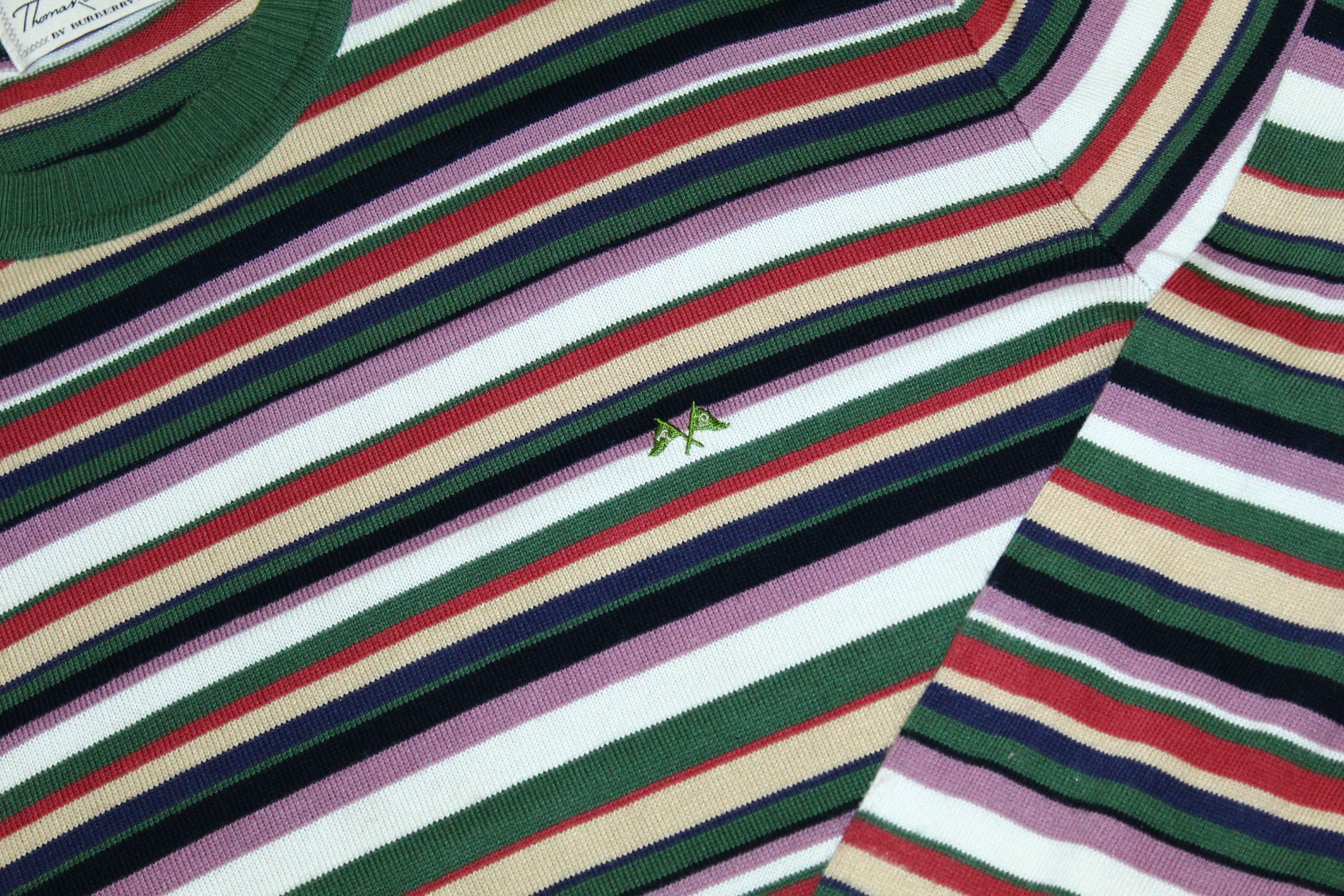Burberry Vtg Thomas Burberry Colorful Stripes Modal Blend Sweater Size US XL / EU 56 / 4 - 4 Thumbnail