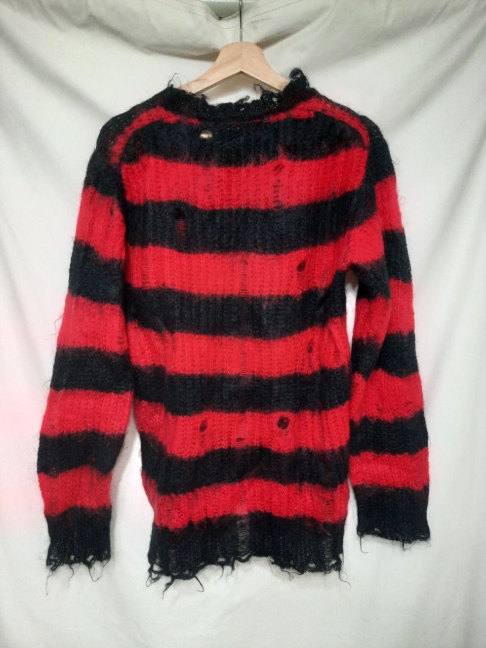 Junya Watanabe FW14 AW14 Distressed Grunge Mohair Striped Sweater Size US M / EU 48-50 / 2 - 2 Thumbnail