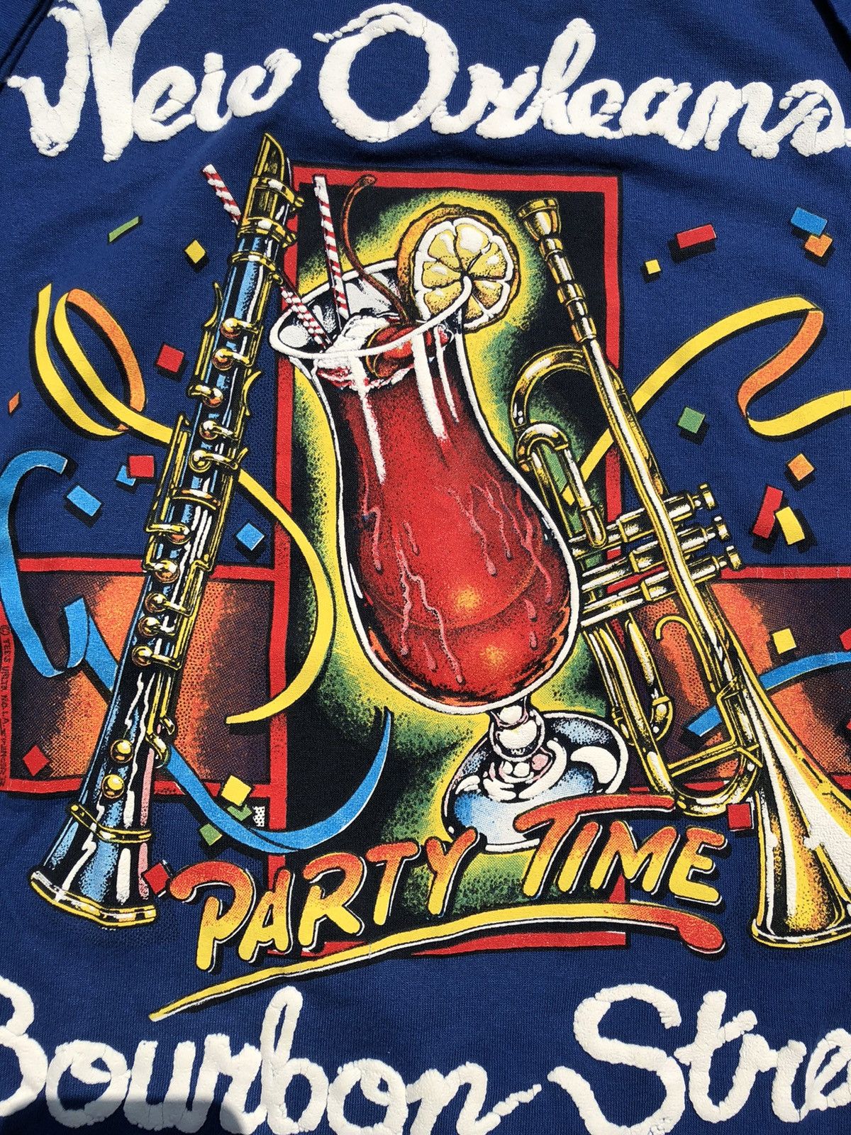 Band Tees Vintage 90s New Orleans Jazz Bourbon Street Party Time Tee Size US S / EU 44-46 / 1 - 4 Thumbnail