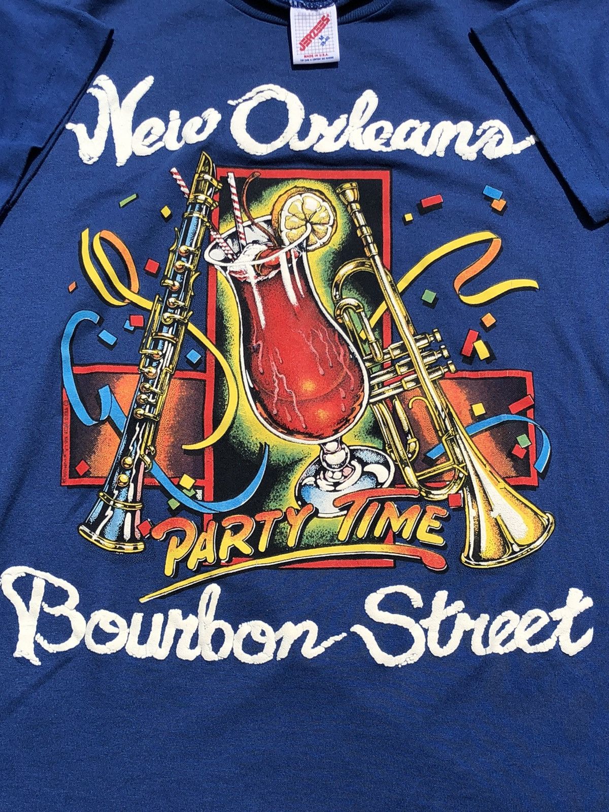 Band Tees Vintage 90s New Orleans Jazz Bourbon Street Party Time Tee Size US S / EU 44-46 / 1 - 3 Thumbnail