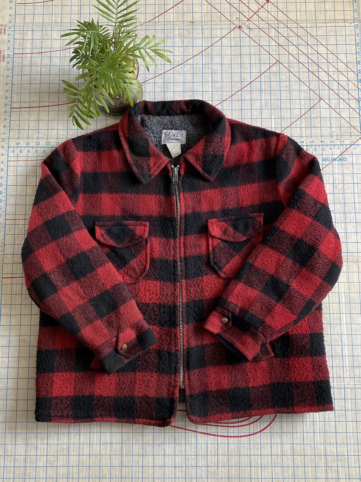 Flannel × Vintage Vintage C&L Sportswear Black and Red Wool Flannel Jacket XXL Size US XXL / EU 58 / 5 - 3 Thumbnail