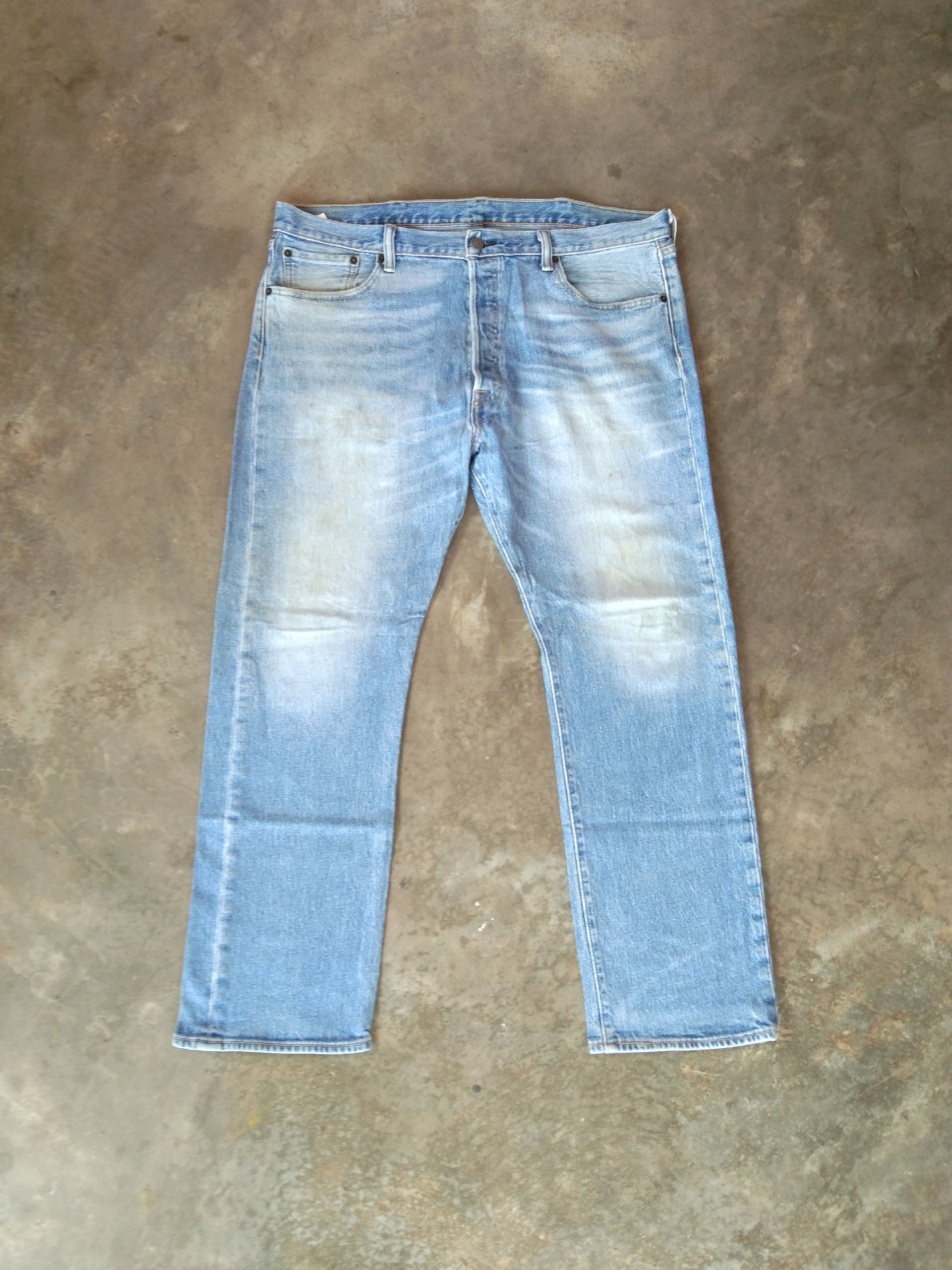 Vintage Light Wash Vintage Levi's 501 Distressed Jeans 38x29 | Grailed