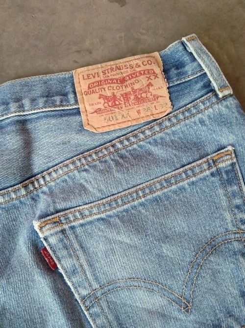 Levi's × Vintage Vintage Levis 501 xx Released Hem Distressed Jeans 34x30 Size US 34 / EU 50 - 4 Thumbnail