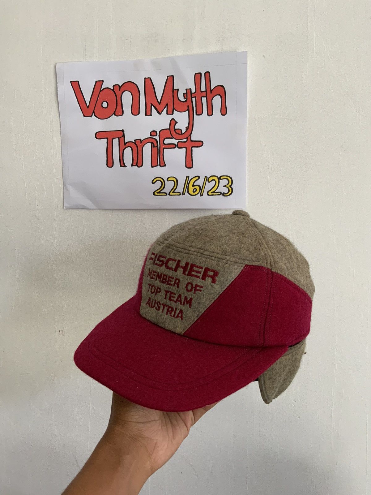 Hat Club Vintage Fischer Top Team Wool Ski Hat Size ONE SIZE - 1 Thumbnail