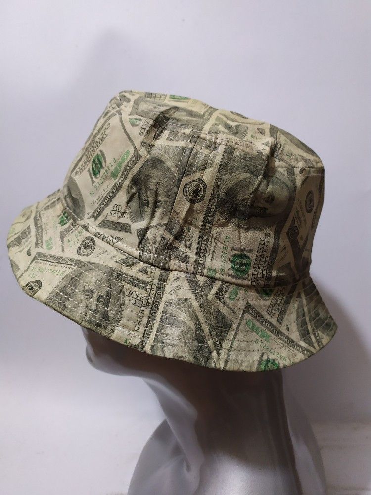 image of Pretty Nice Fullprint 100 Dollar Bucket Hats in Green, Men's