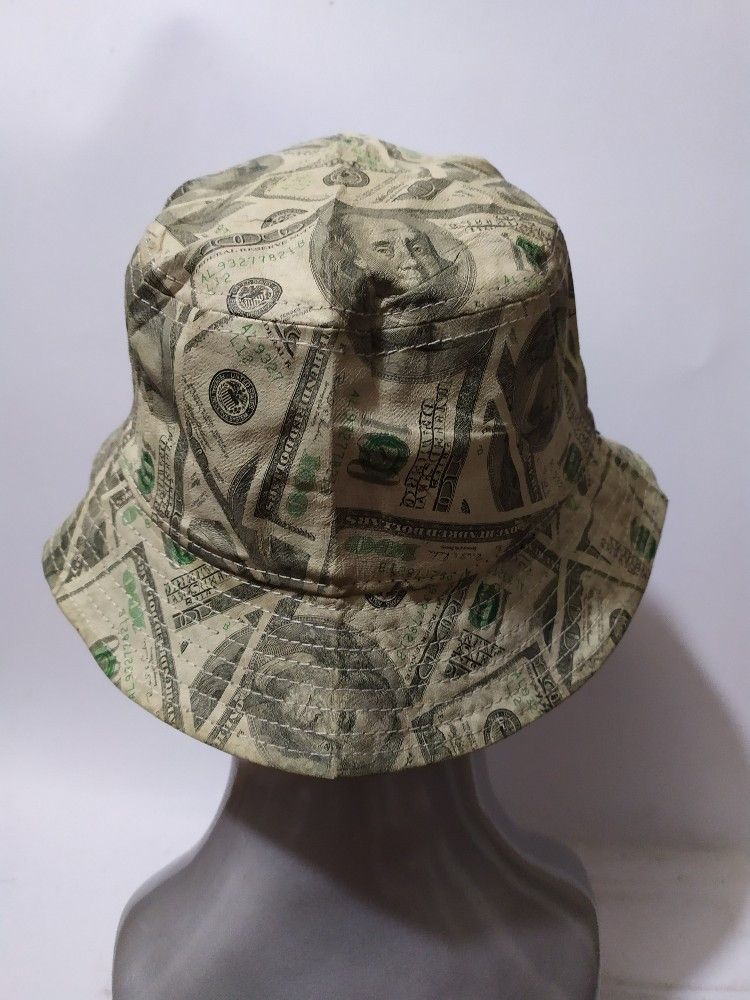 Japanese Brand 🔥Pretty Nice Fullprint 100 Dollar Bucket hats Size ONE SIZE - 5 Thumbnail