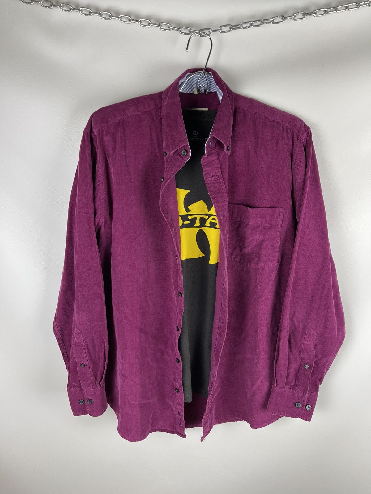 Vintage A.W. Dunmore violet purple corduroy shirt travis Scott styl Size US M / EU 48-50 / 2 - 1 Thumbnail