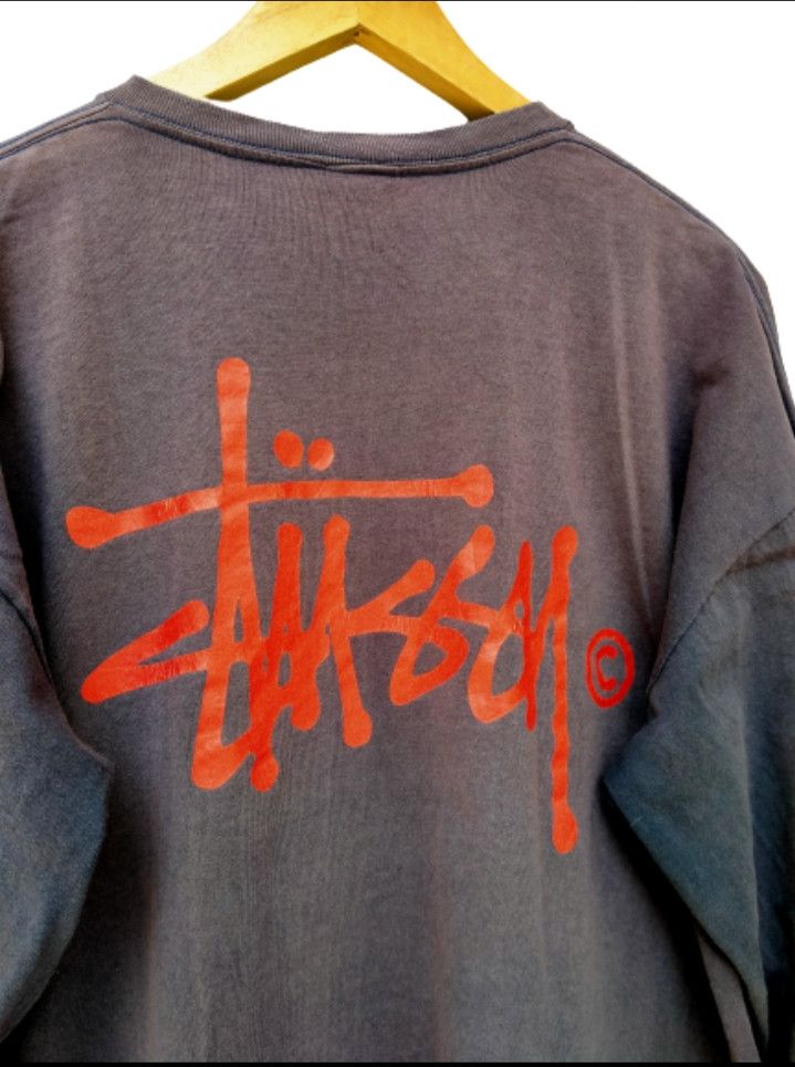 Stussy Vintage 90s Distressed Black Faded Stussy Big Logo Size US XL / EU 56 / 4 - 3 Thumbnail