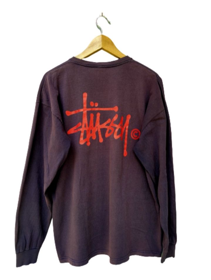 Stussy Vintage 90s Distressed Black Faded Stussy Big Logo Size US XL / EU 56 / 4 - 1 Thumbnail