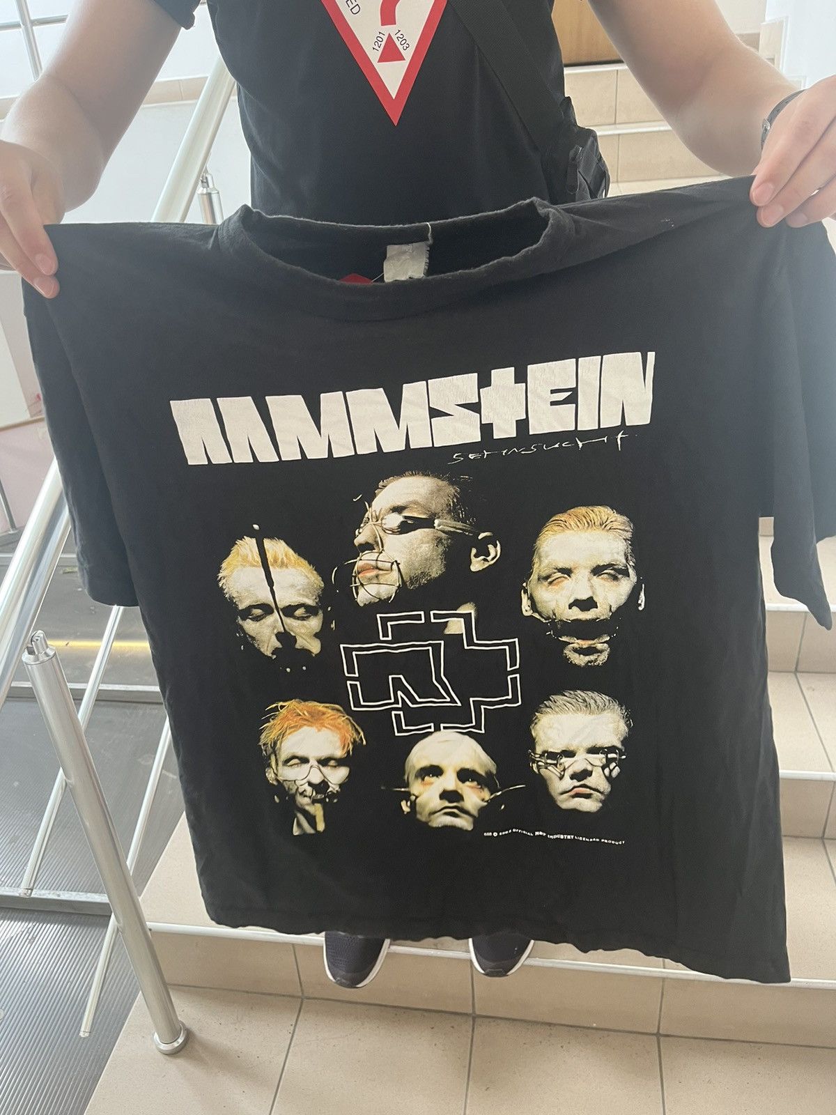 image of 2002 Vintage Rammstein Shirt, Rammstein Sehnsucht Shirt in Black, Men's (Size XL)