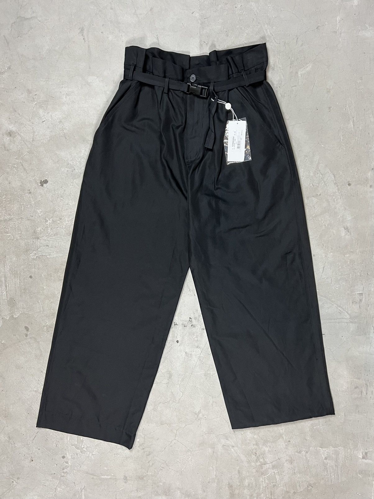 image of Maison Margiela Artisanal Oversized Buckle Trousers in Black, Men's (Size 32)
