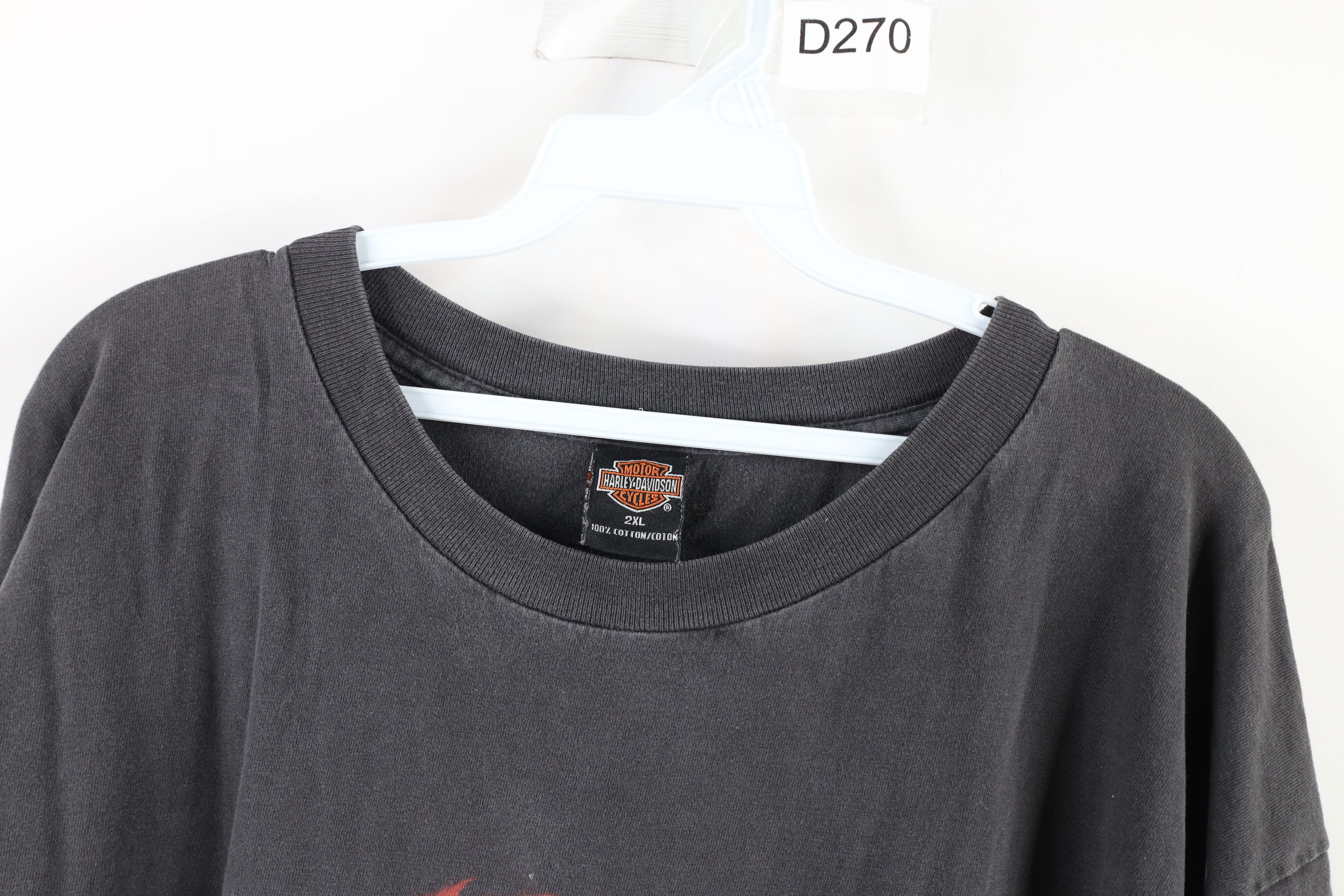 Harley Davidson × Vintage Vintage Y2K 2000 Harley Davidson Flames Eagle Wolf T-Shirt Size US XXL / EU 58 / 5 - 6 Thumbnail