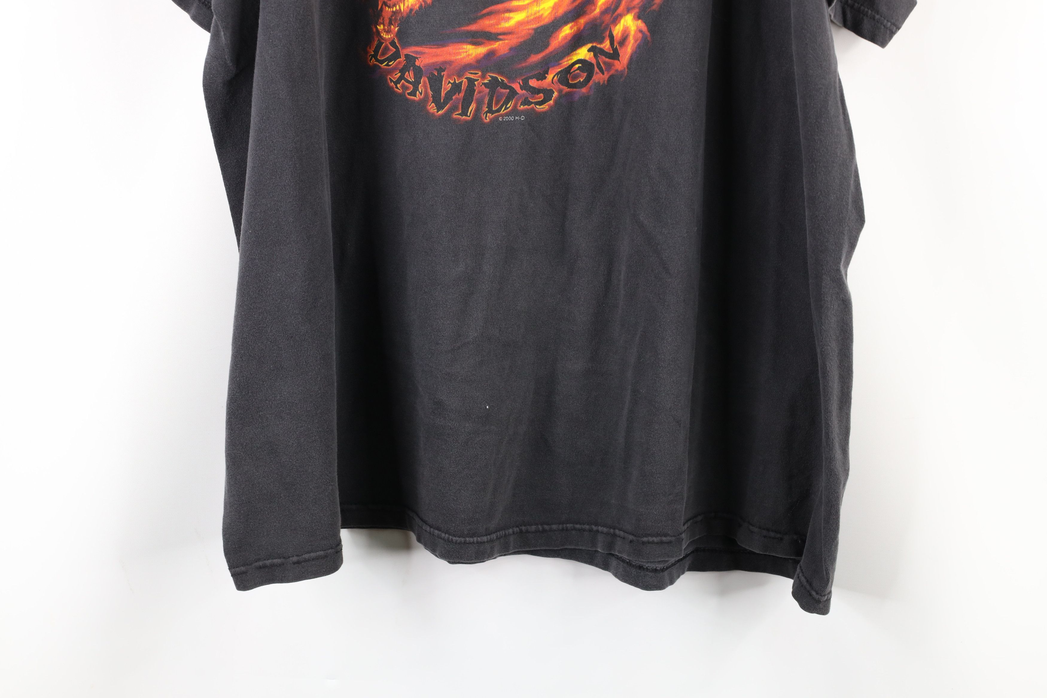 Harley Davidson × Vintage Vintage Y2K 2000 Harley Davidson Flames Eagle Wolf T-Shirt Size US XXL / EU 58 / 5 - 4 Thumbnail