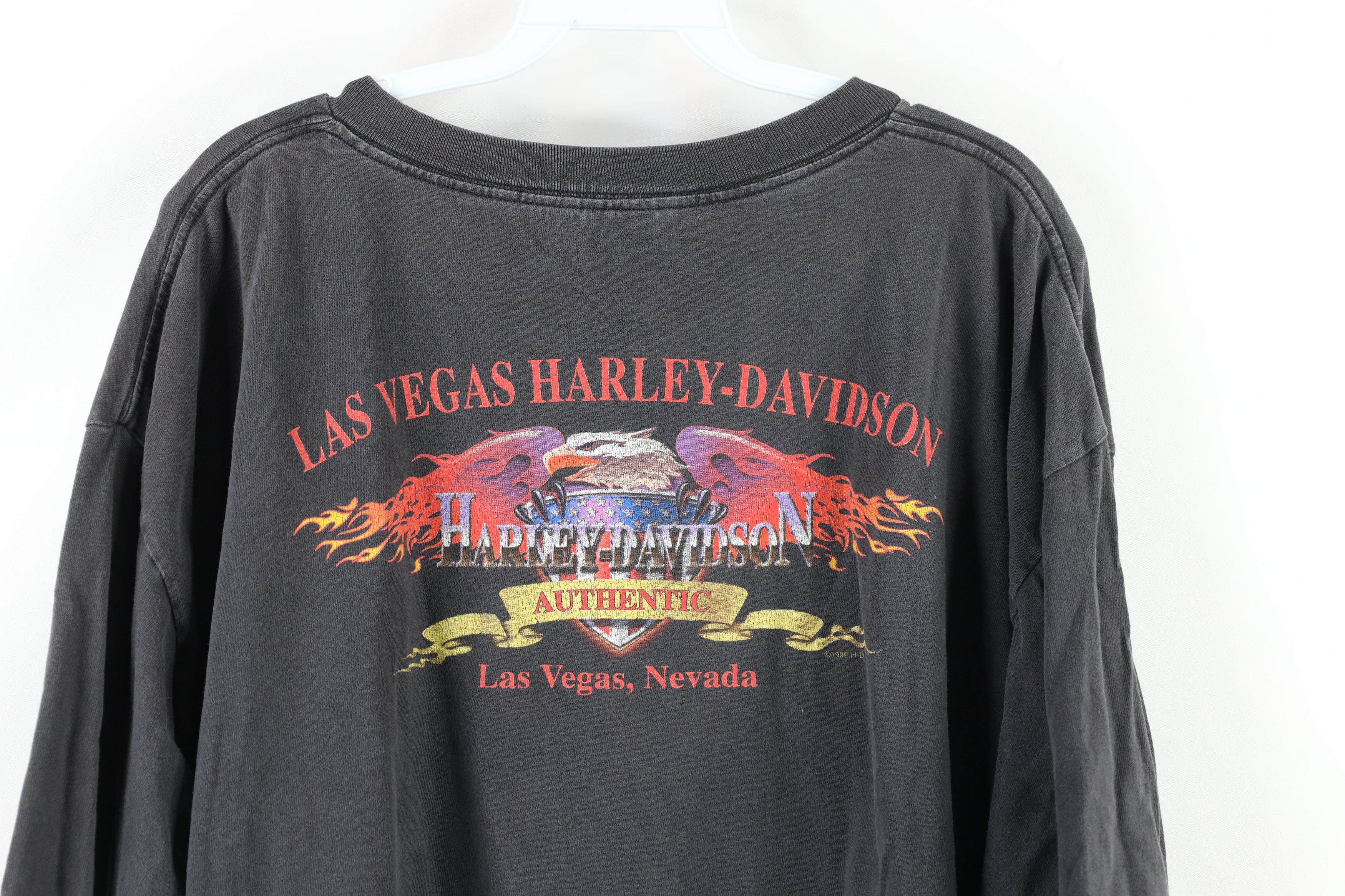 Harley Davidson × Vintage Vintage Y2K 2000 Harley Davidson Flames Eagle Wolf T-Shirt Size US XXL / EU 58 / 5 - 9 Thumbnail