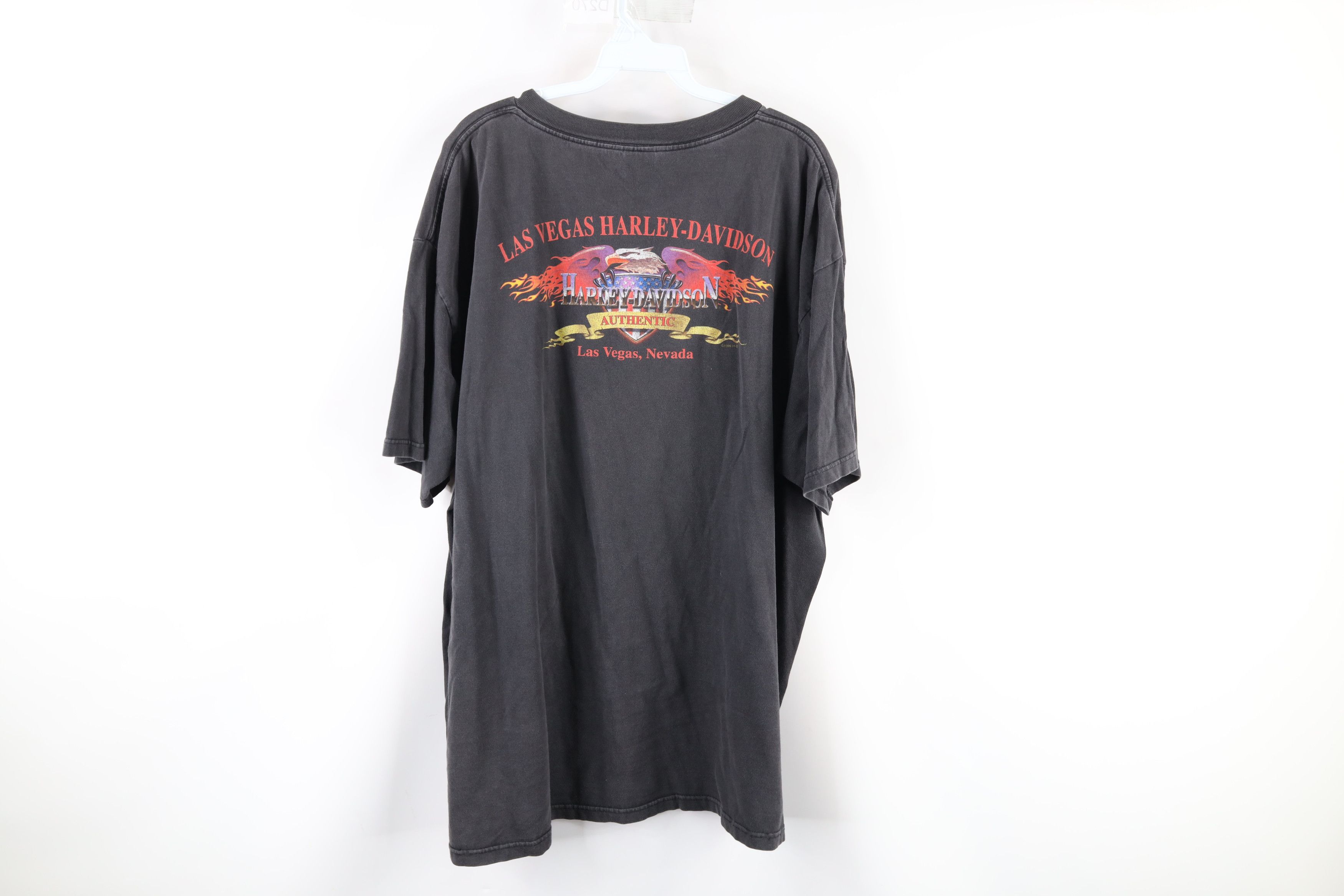 Harley Davidson × Vintage Vintage Y2K 2000 Harley Davidson Flames Eagle Wolf T-Shirt Size US XXL / EU 58 / 5 - 8 Thumbnail