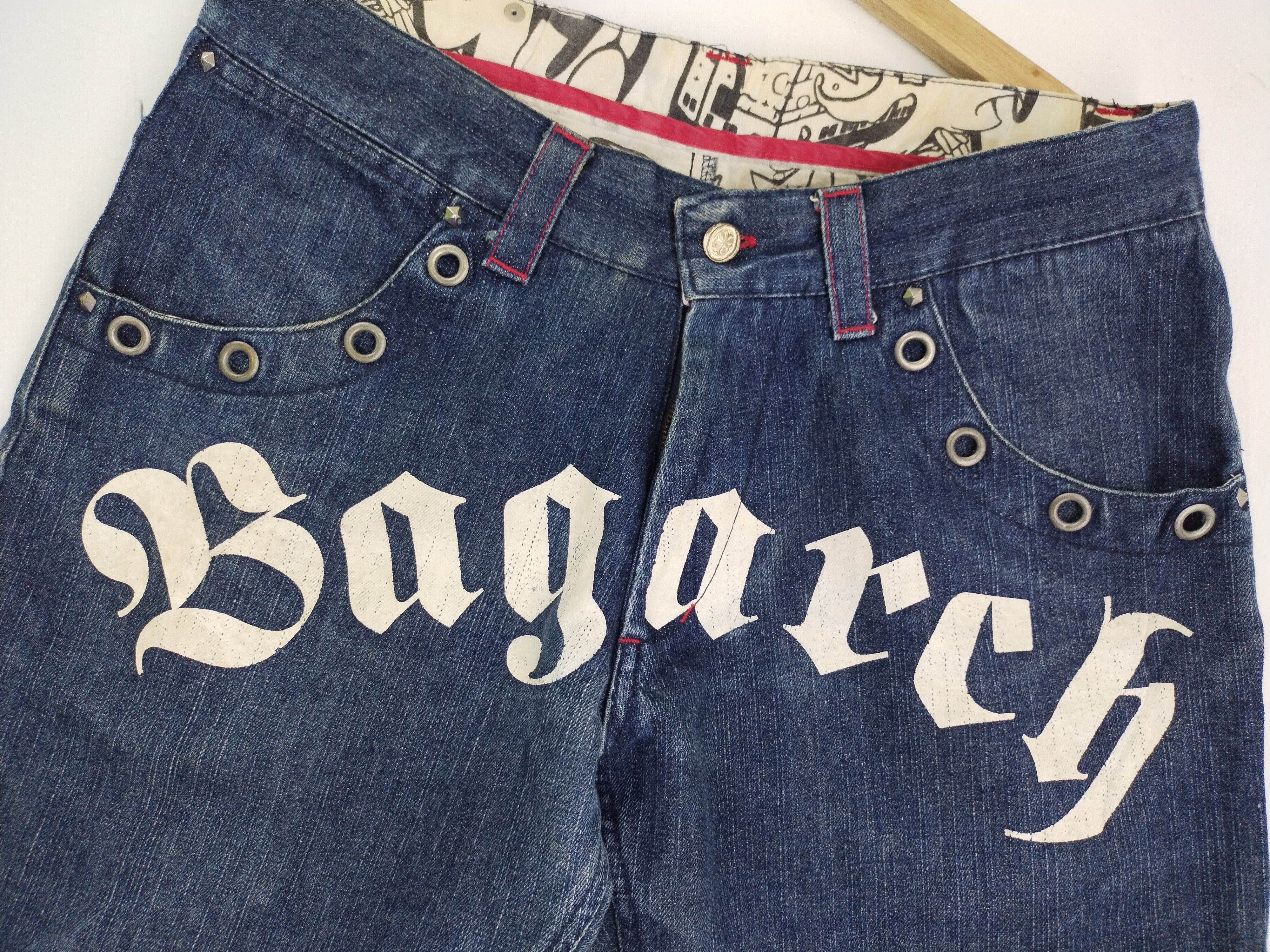 Japanese Brand VINTAGE BAGARCH EMBROIDERY POCKET JEANS Size US 35 - 6 Thumbnail
