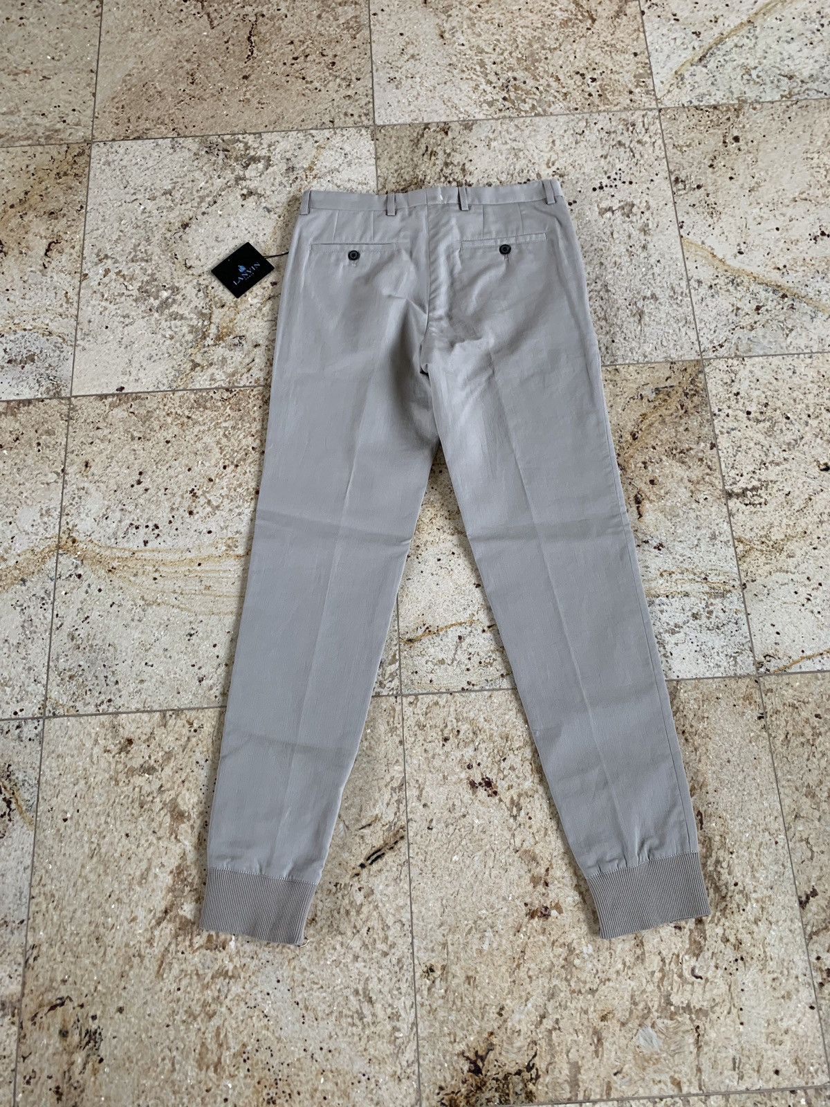 Lanvin Zipped Jogging Pants in Weaved Cotton in Mastic Size US 30 / EU 46 - 11 Thumbnail