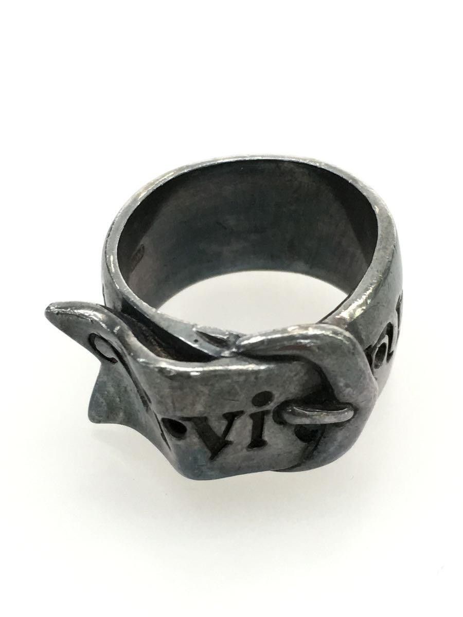 Pre-owned Vivienne Westwood Aged 925 Belt Ring In Aged Silver