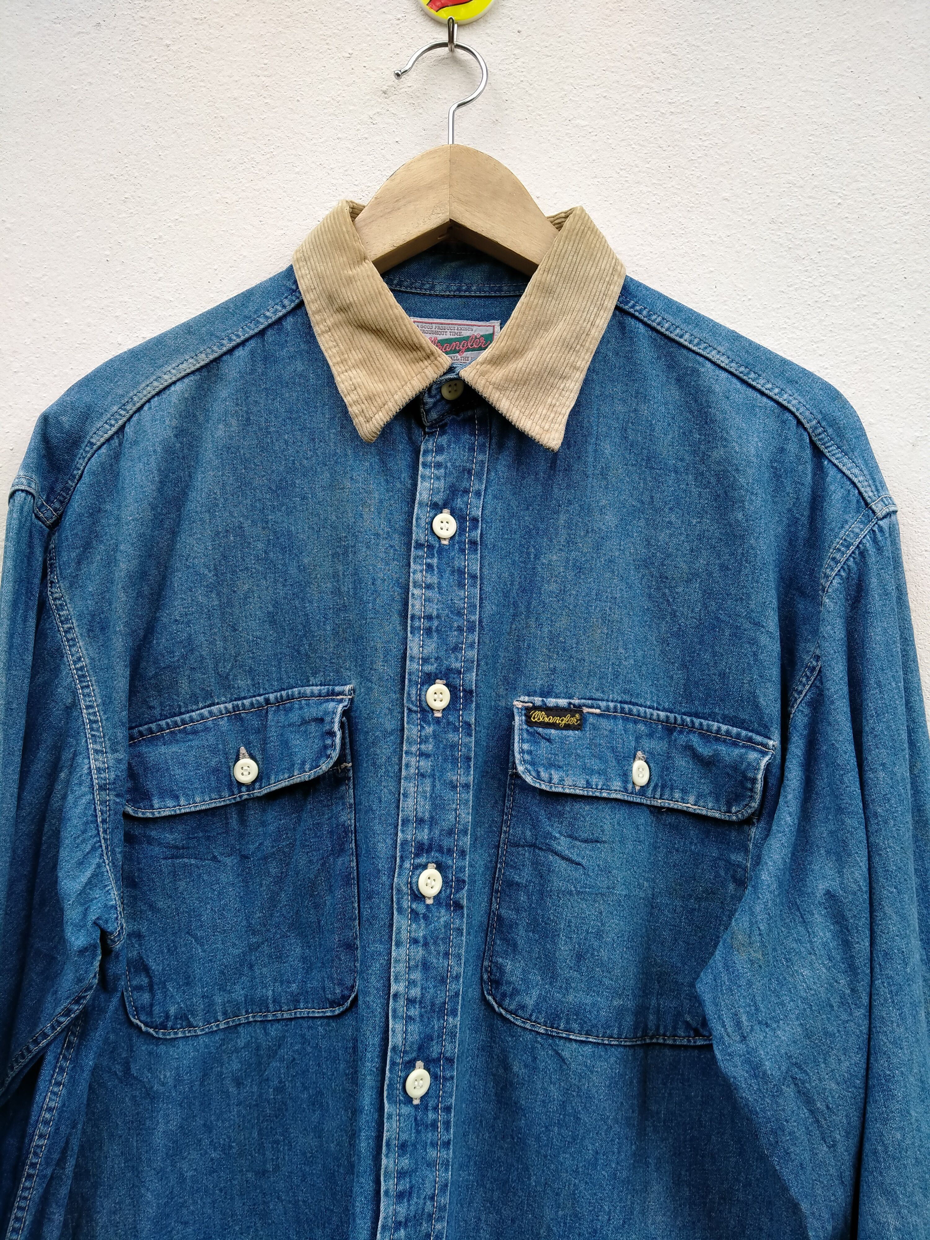 Wrangler Vintage 80s Wrangler Double Pocket Western Shirt Size US L / EU 52-54 / 3 - 3 Thumbnail