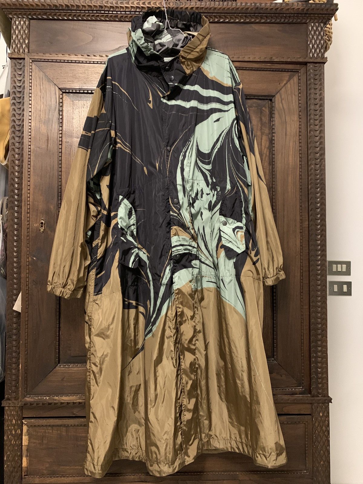 image of Dries Van Noten Printed Long Parka, Men's (Size Medium)